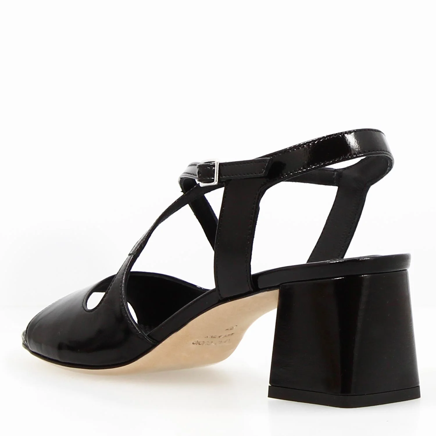 Sandalo da donna Fiamma in pelle nera - Image 4