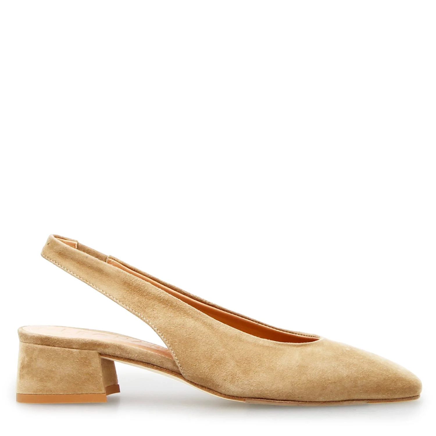 Sandalo da donna Gemma tacco medio in camoscio beige - Image 3