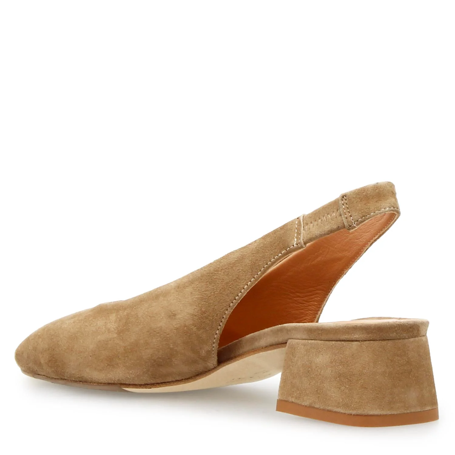 Sandalo da donna Gemma tacco medio in camoscio beige - Image 4