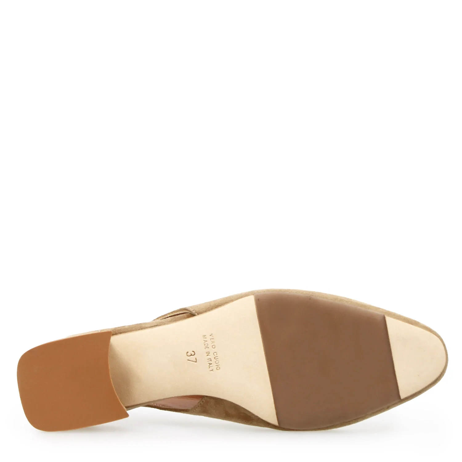 Sandalo da donna Gemma tacco medio in camoscio beige - Image 5