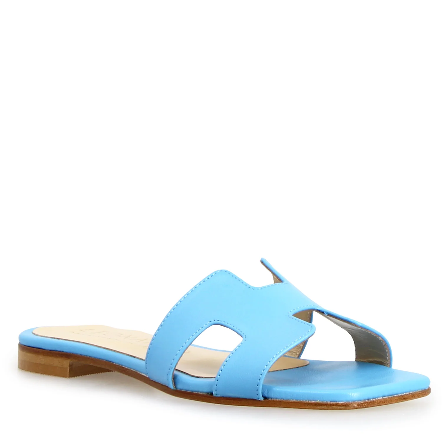 Sandalo da donna Harmony in pelle nappa celeste