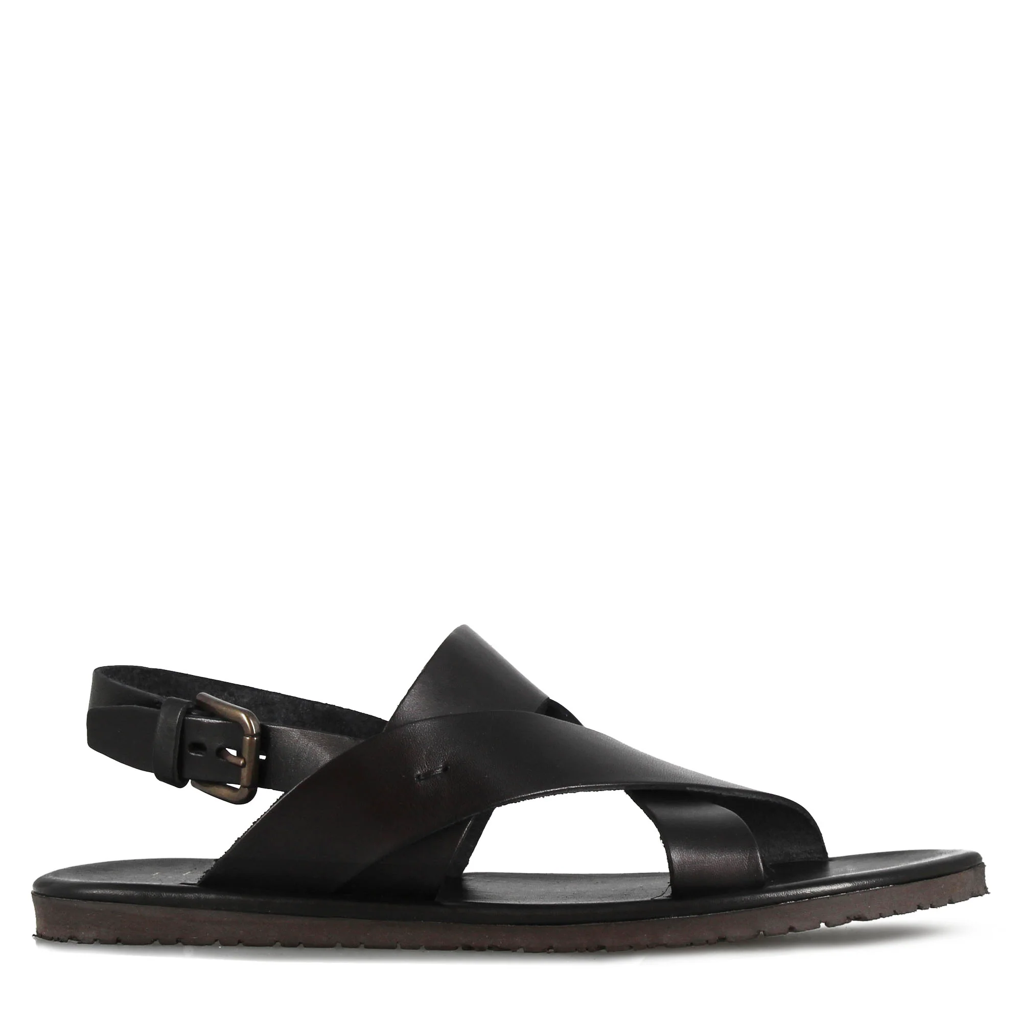 Sandalo da uomo con fasce intrecciate in pelle colore nero - Image 3
