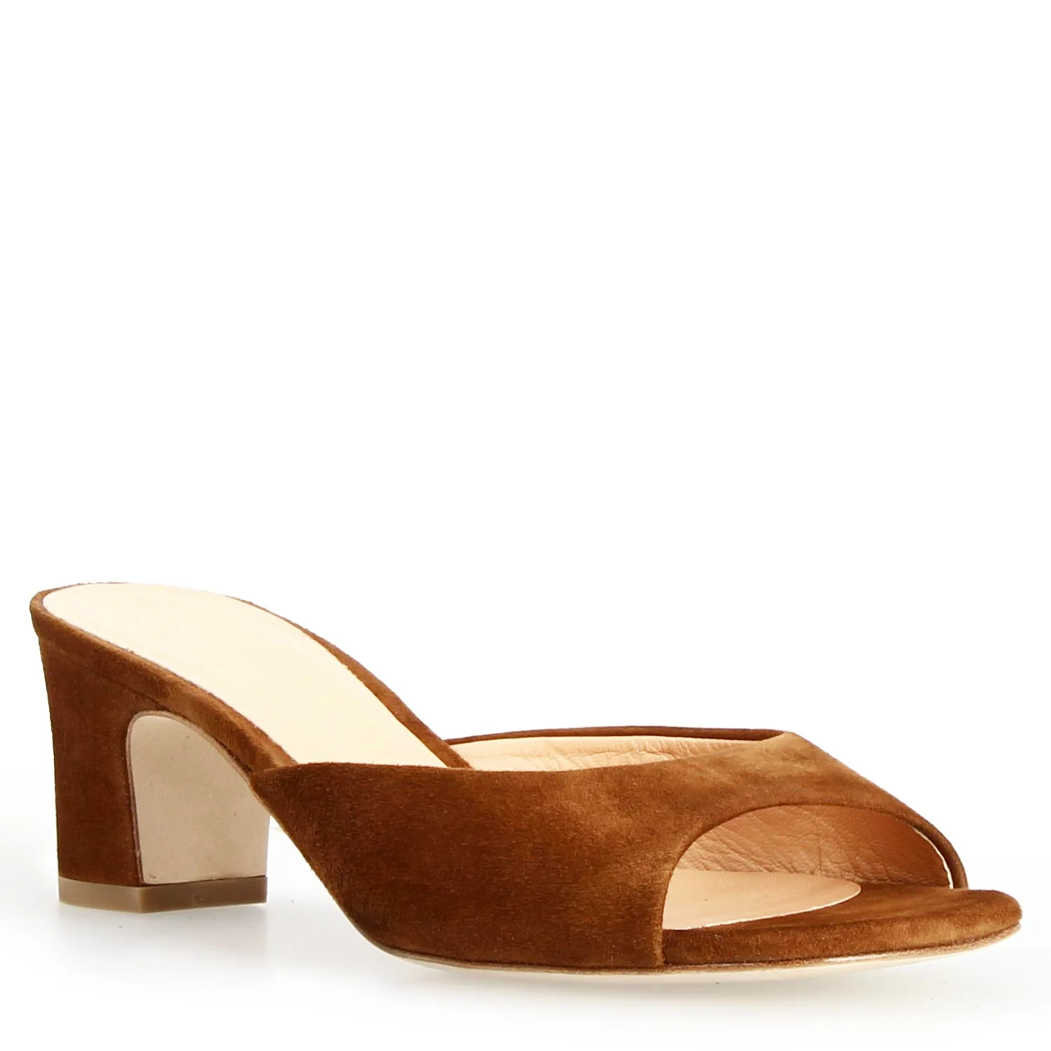 Sandalo Elena mules da donna in camoscio marrone