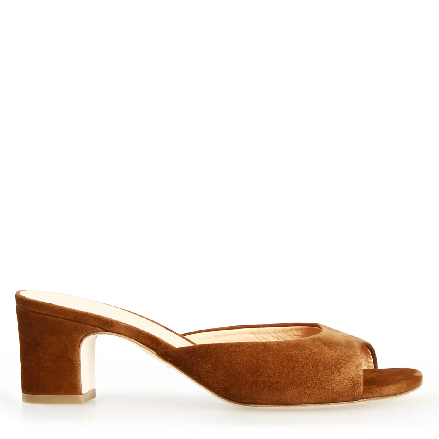 Sandalo Elena mules da donna in camoscio marrone - Image 3