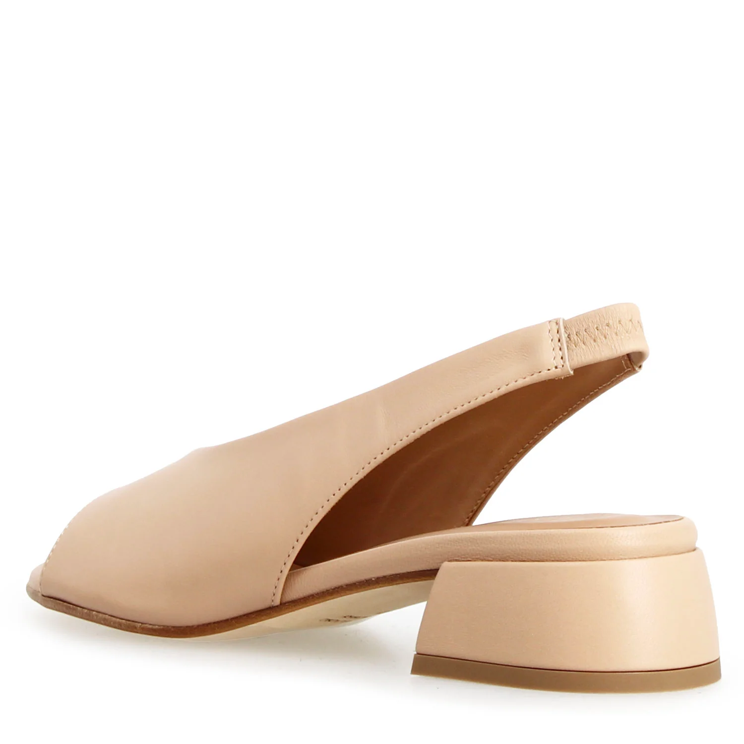 Sandalo Elettra da donna in pelle beige con tacco - Image 4