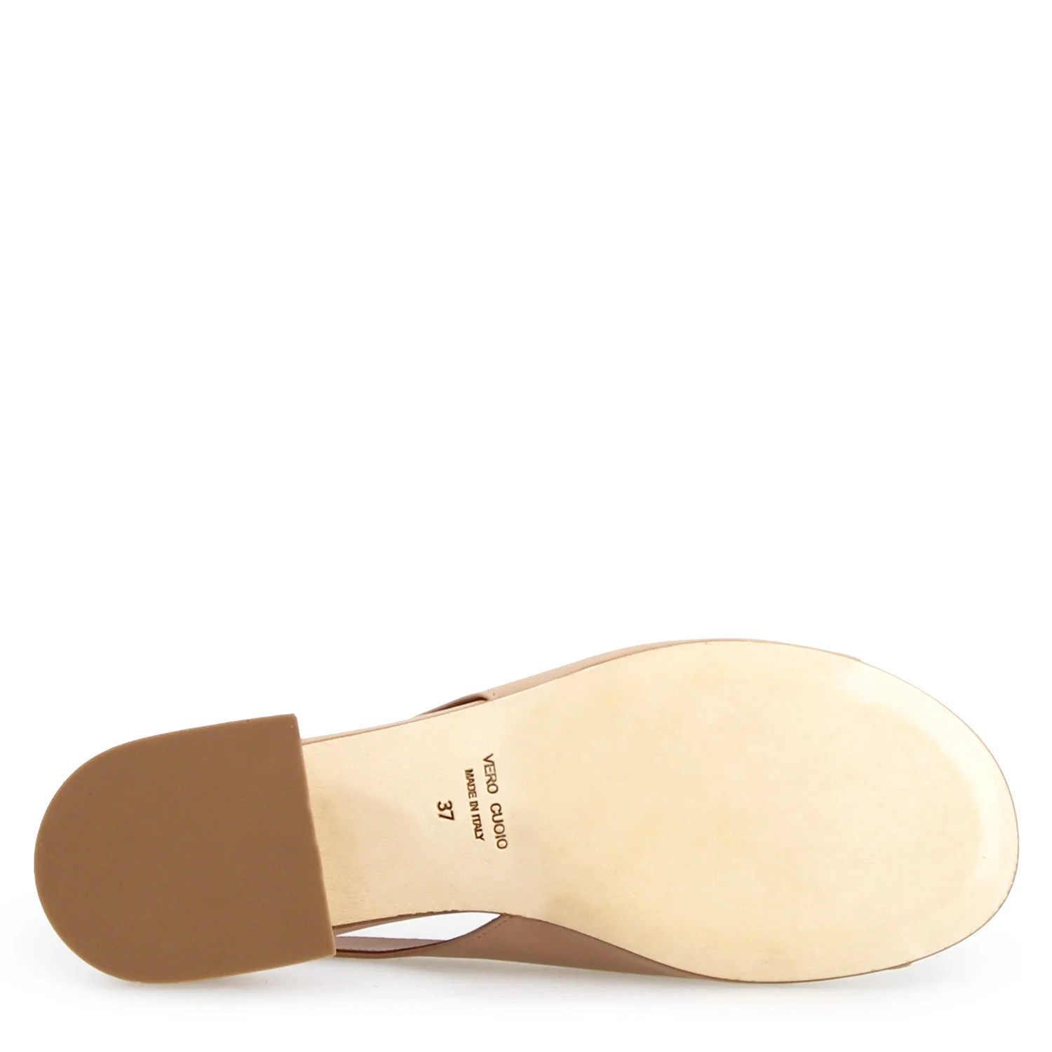 Sandalo Elettra da donna in pelle beige con tacco - Image 5