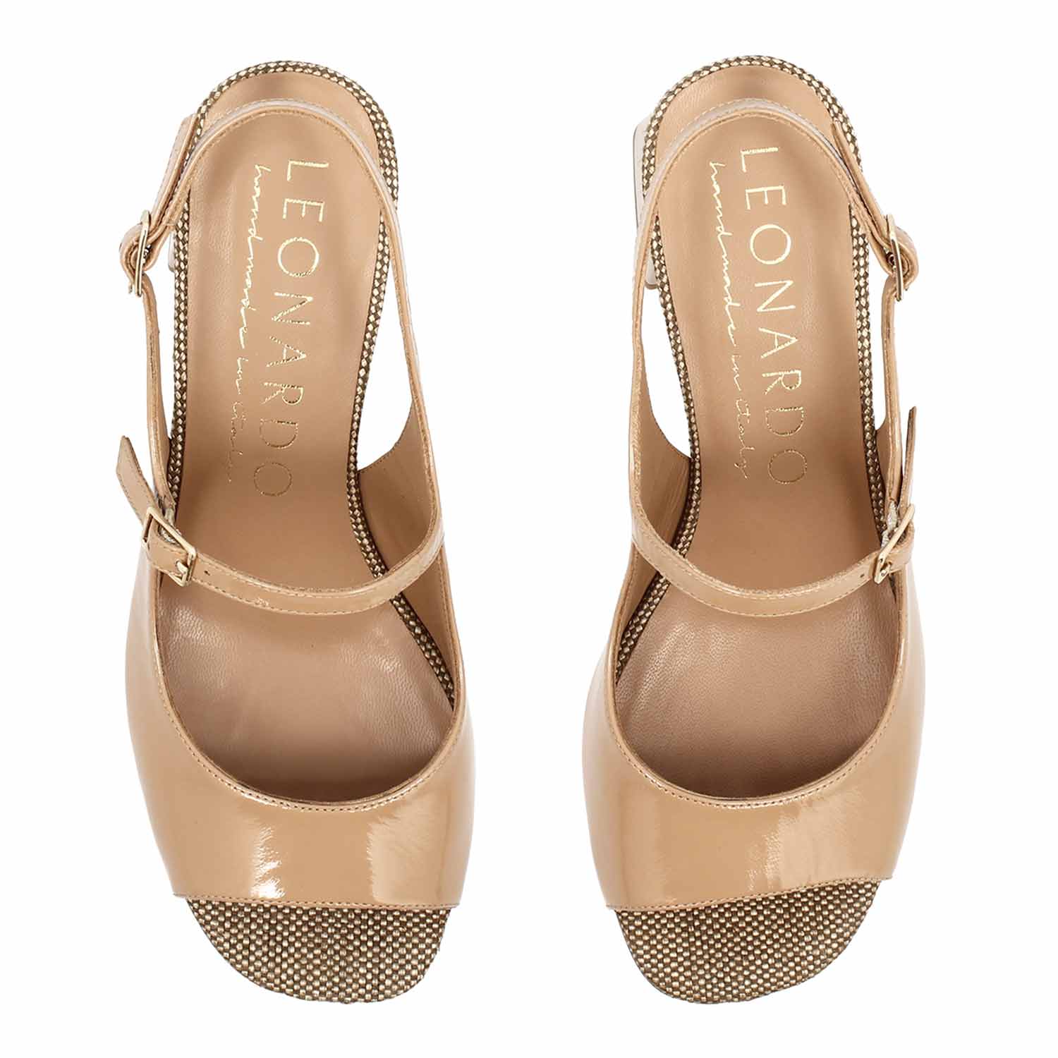 Sandalo slingback da donna Alba in pelle vernice beige - Image 2