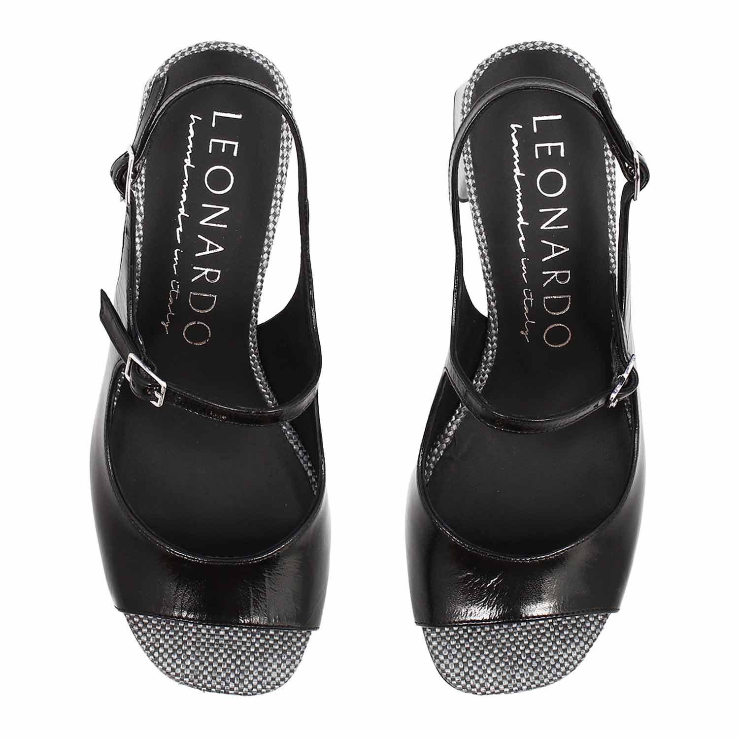 Sandalo slingback da donna Alba in pelle vernice nera - Image 2