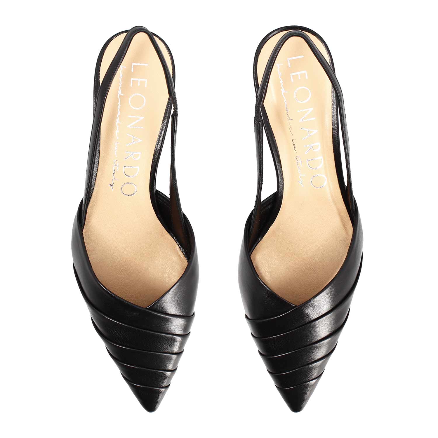 Sandalo slingback da donna in pelle nera Apollina - Image 2