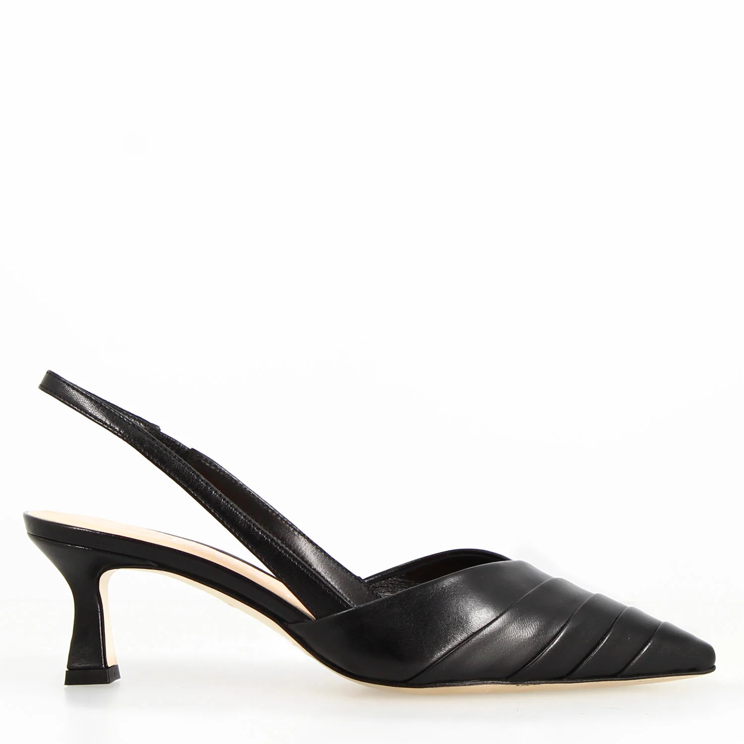 Sandalo slingback da donna in pelle nera Apollina - Image 3