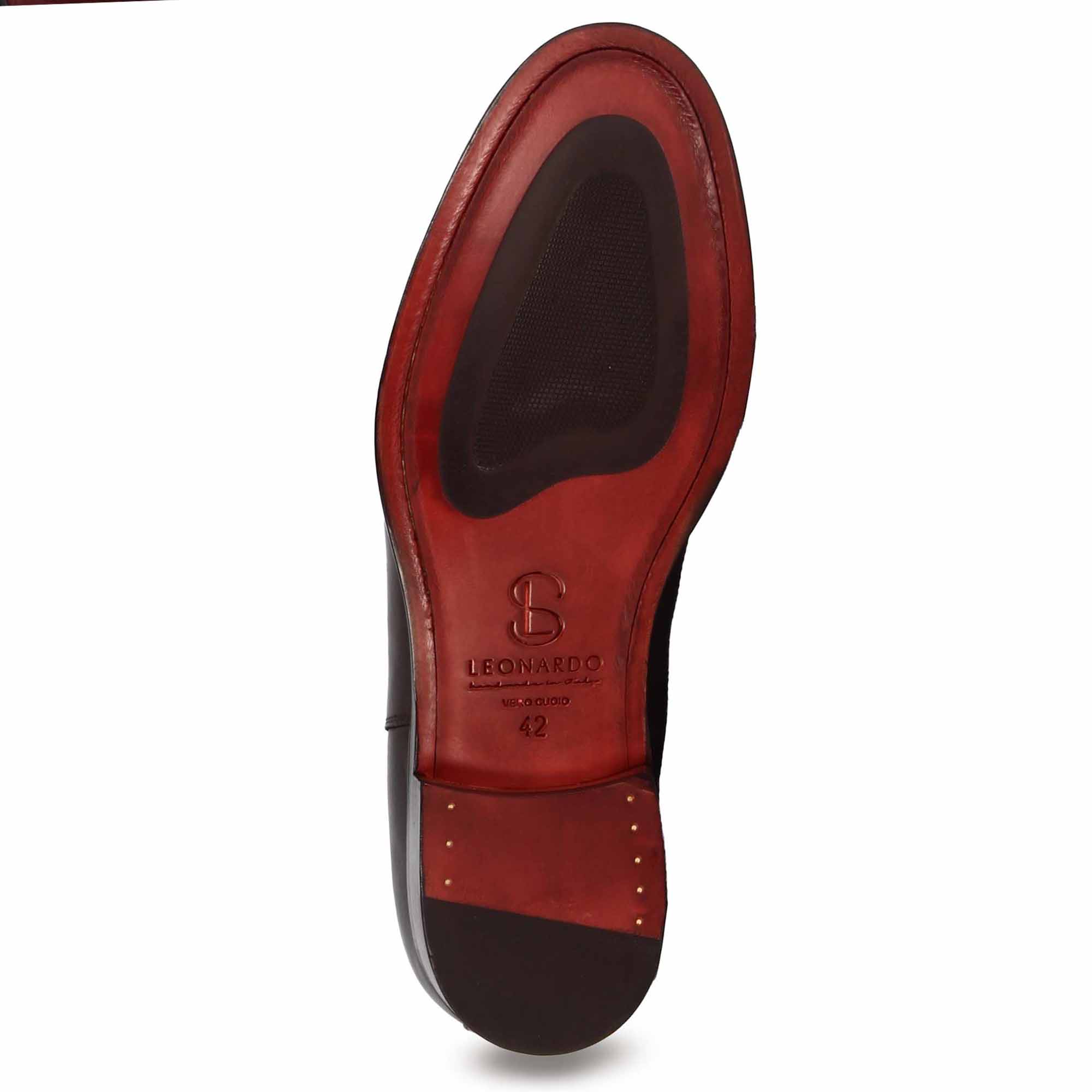 Scarpa con doppia fibbia da uomo in pelle colore nero - Image 5