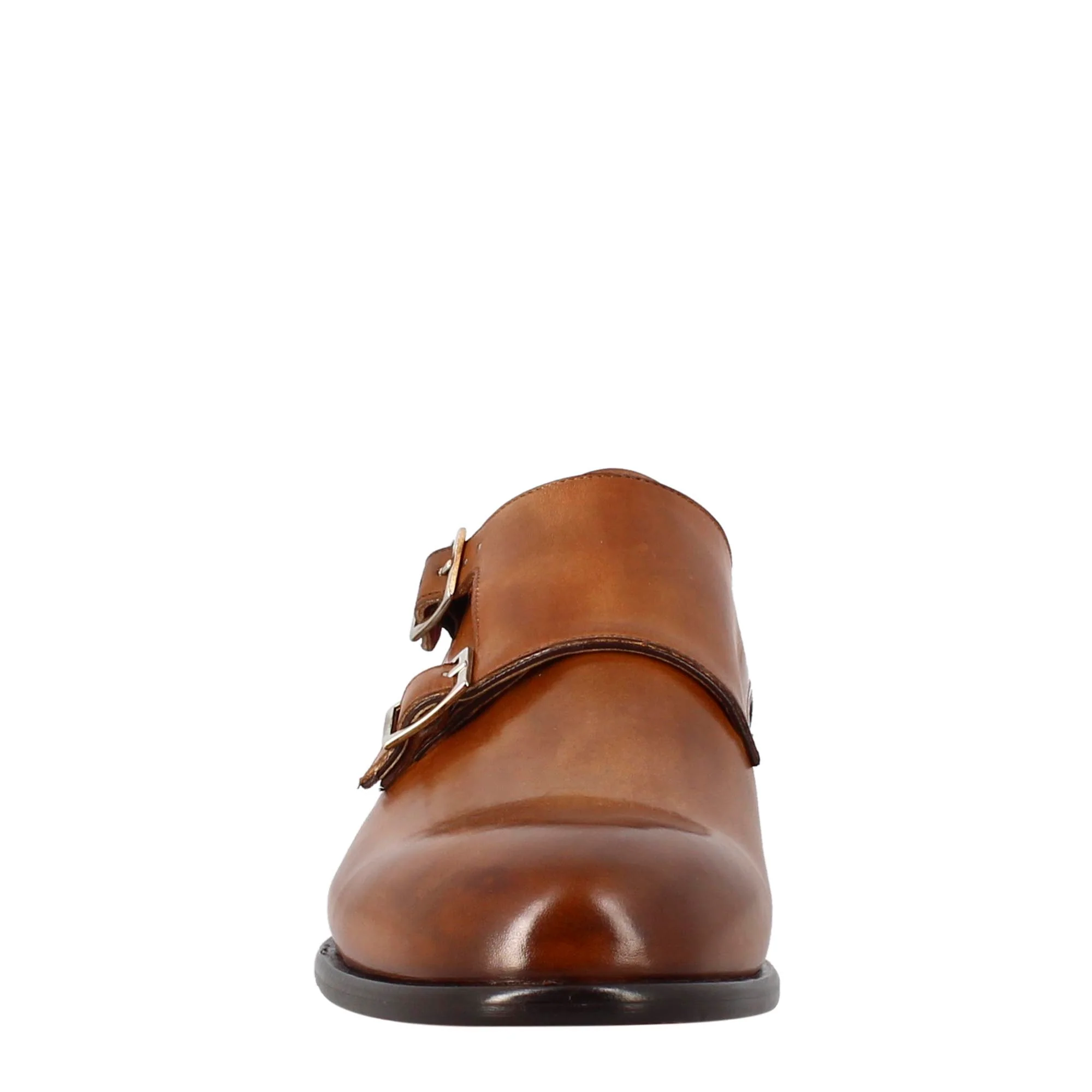 Scarpa doppia fibbia da uomo in pelle marrone siena - Image 3
