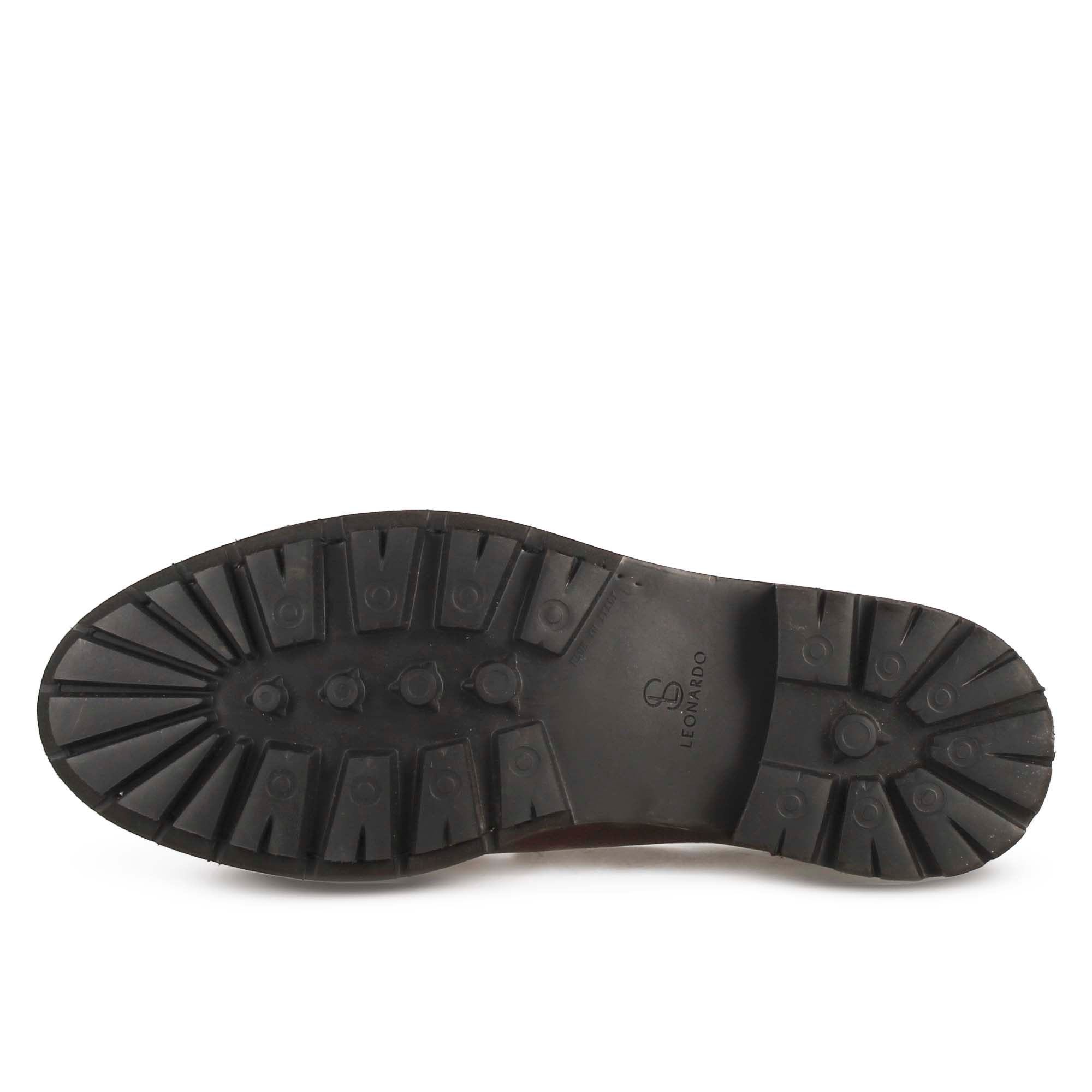 Scarpa stringata da uomo modello ingegnere in pelle marrone - Image 4