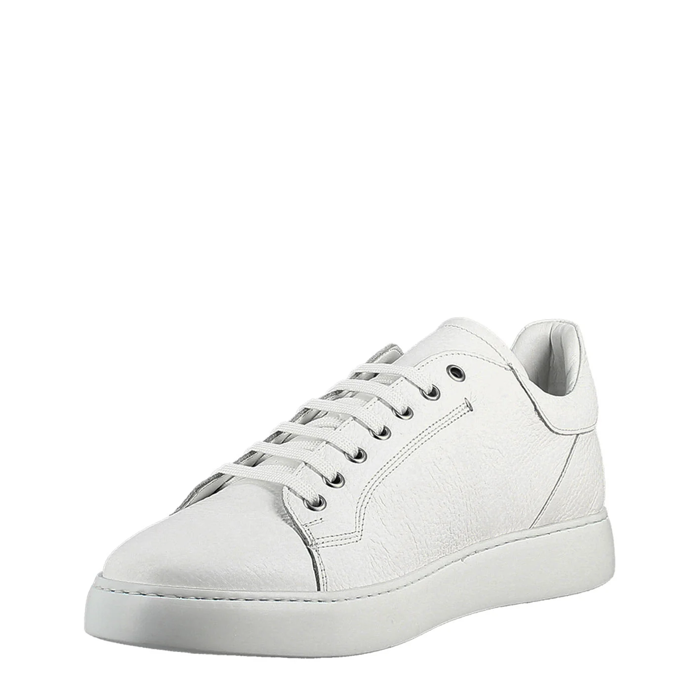 Sneaker bianca elegante da uomo in pelle liscia - Image 4