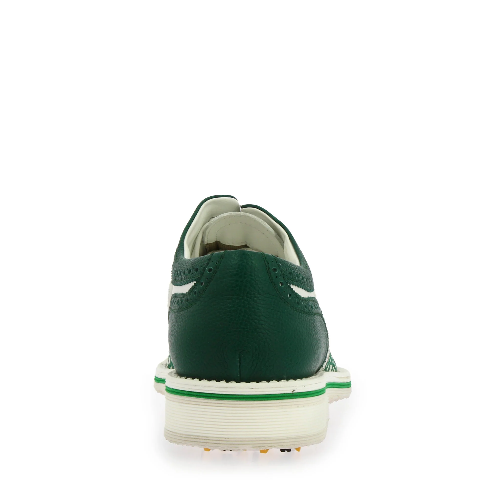 Scarpe da golf artigianali in pelle intrecciata bianca e verde - Image 5