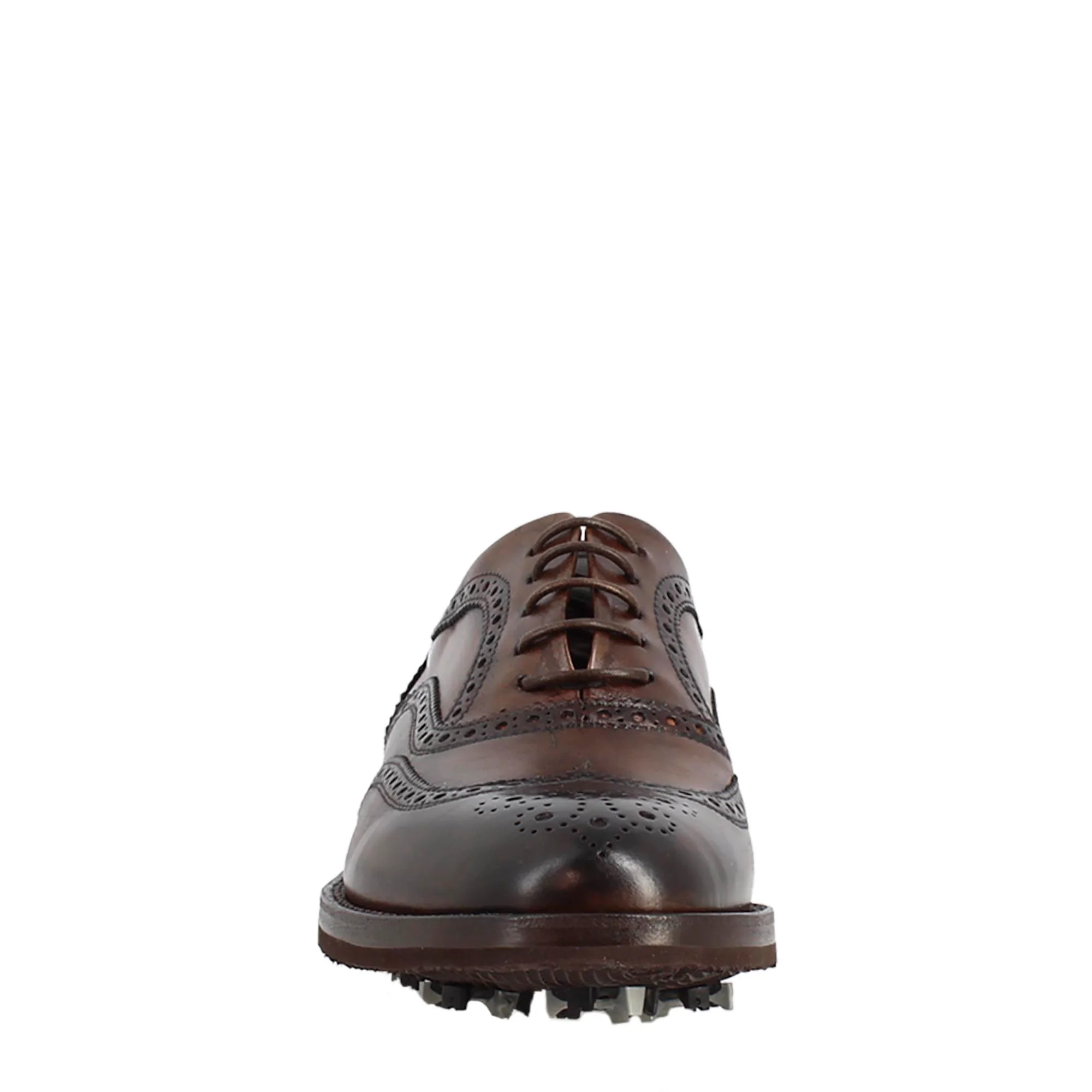 Scarpe da golf artigianali in pelle marrone con dettagli brogue - Image 3