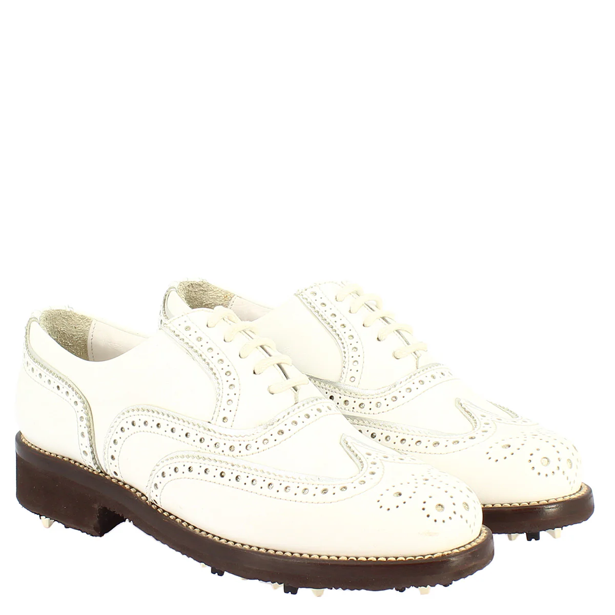 Scarpe da golf impermeabili fatte a mano in pelle bianca - Image 7