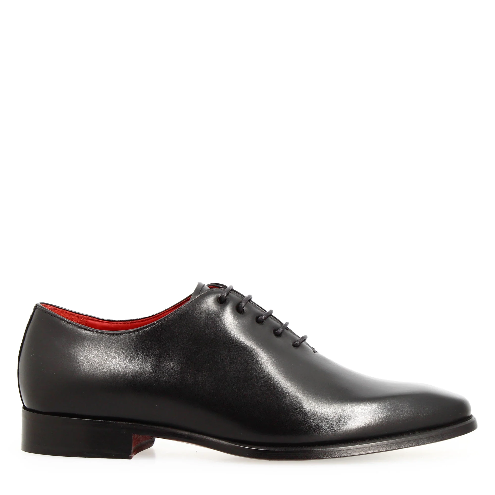 Oxford wholecut da uomo artigianali punta squadrata in pelle nera - Image 4