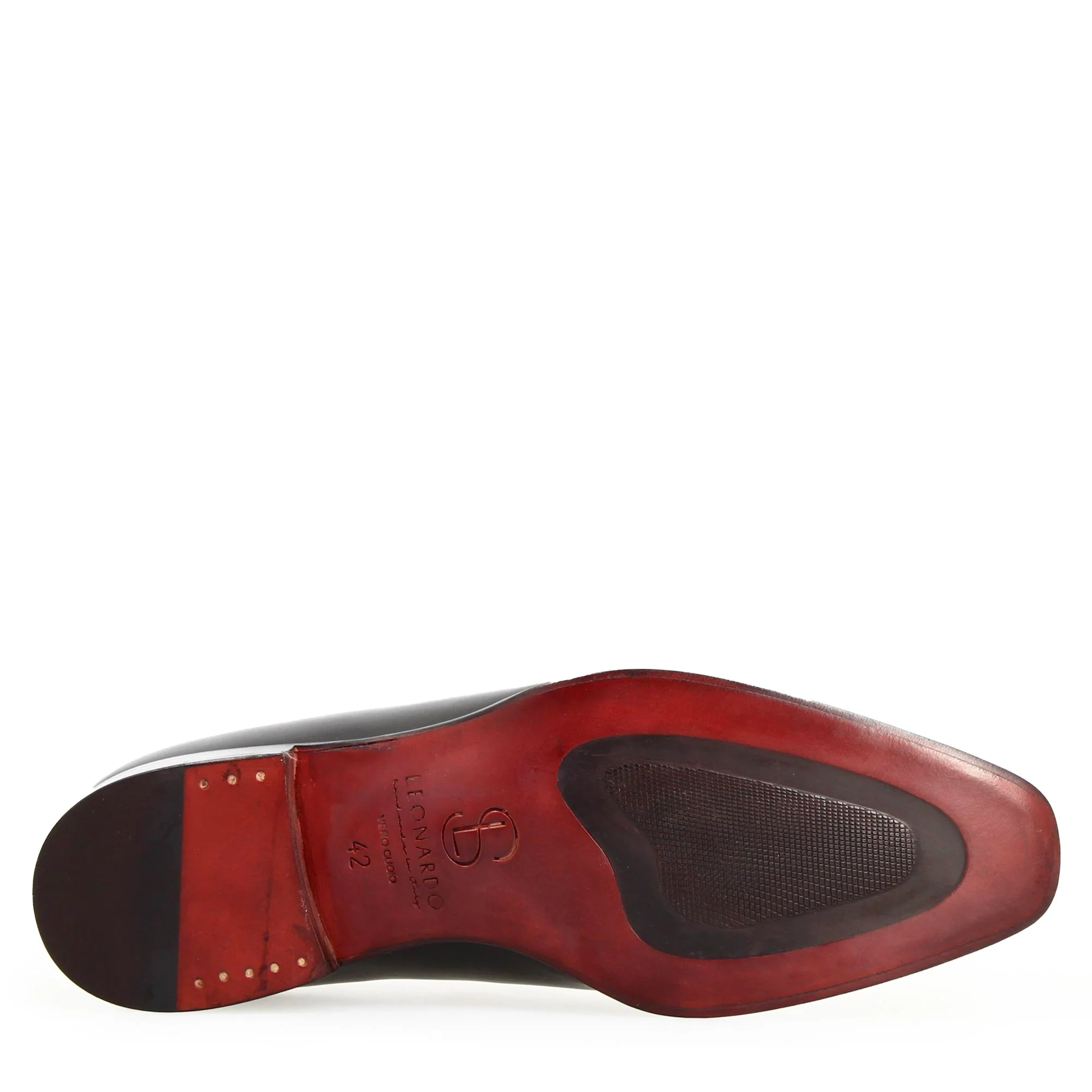 Oxford wholecut da uomo artigianali punta squadrata in pelle nera - Image 6