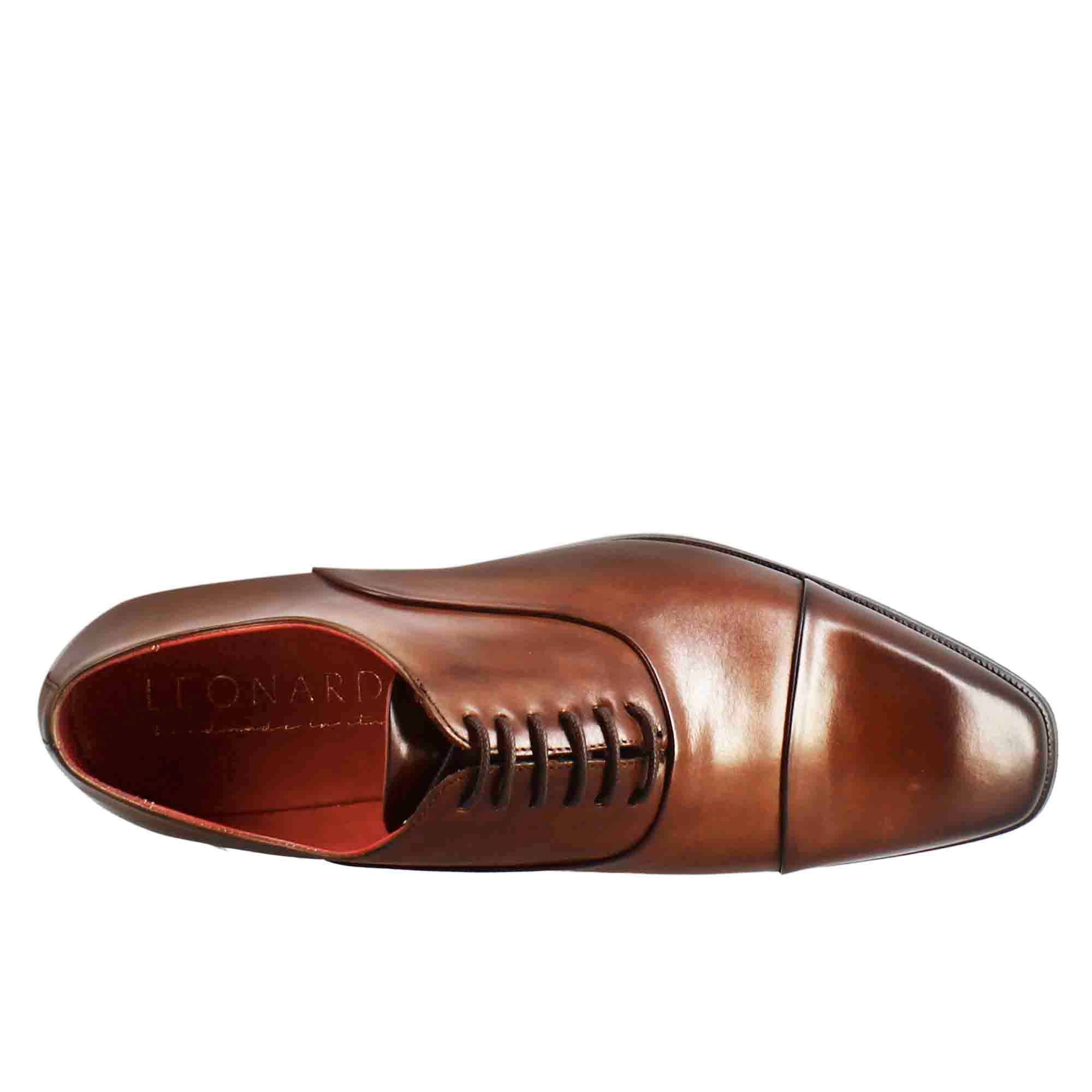 Scarpe francesine con puntale in pelle color brandy - Image 5