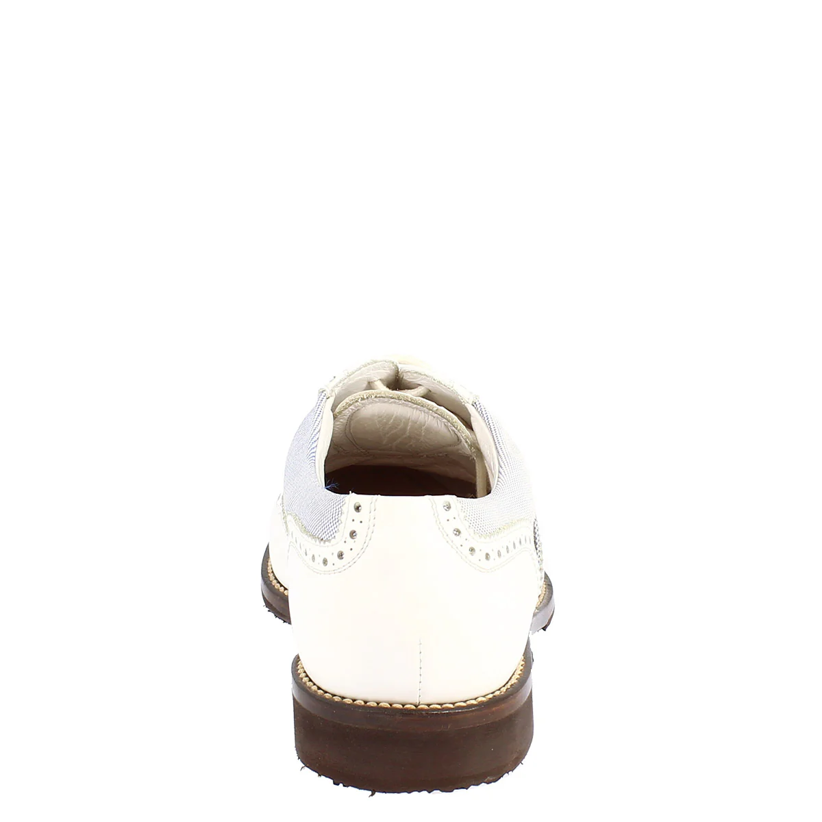 Scarpe golf estive fatte a mano in pelle bianca e tessuto - Image 4
