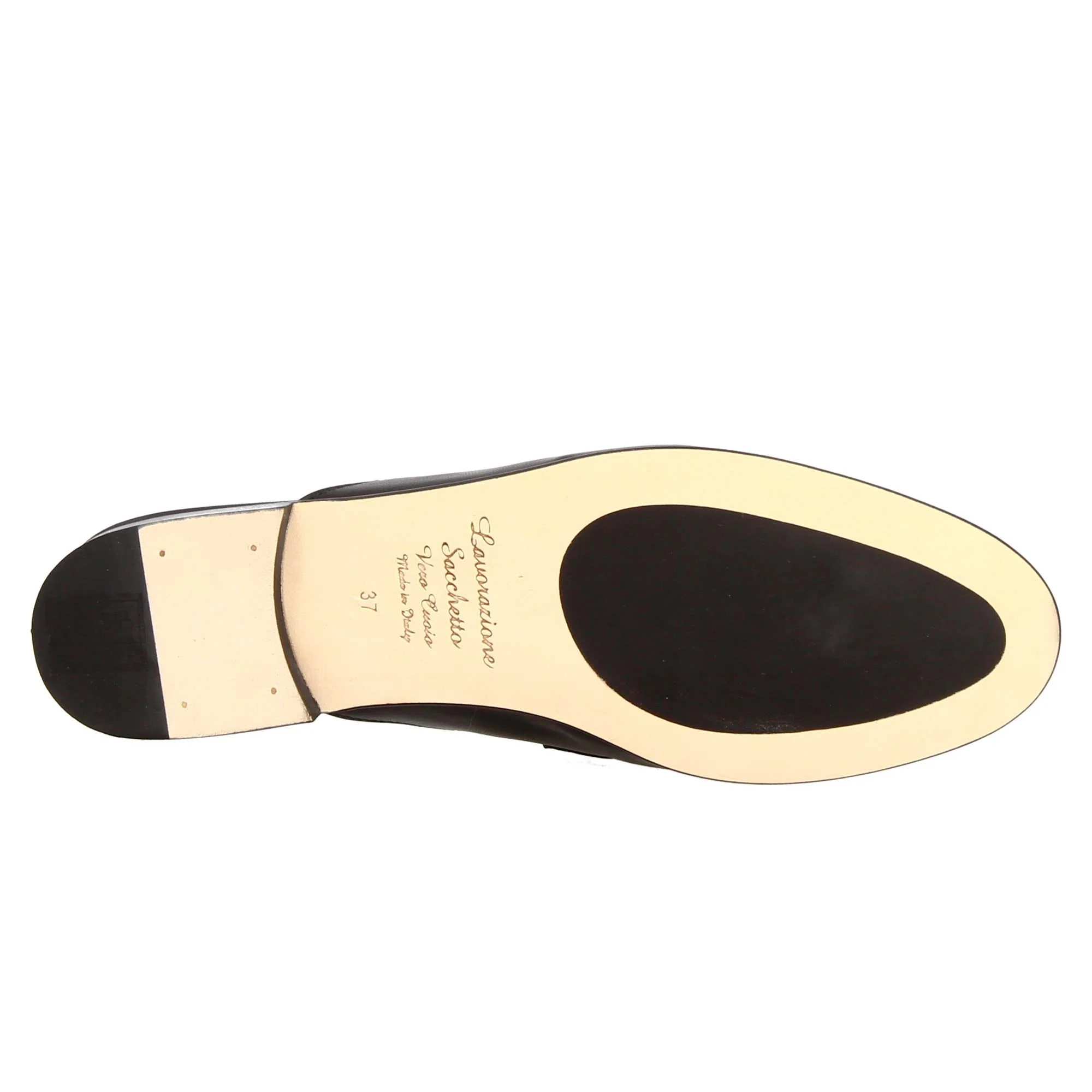 Scarpe mules con morsetto da donna artigianali in pelle color nero - Image 6