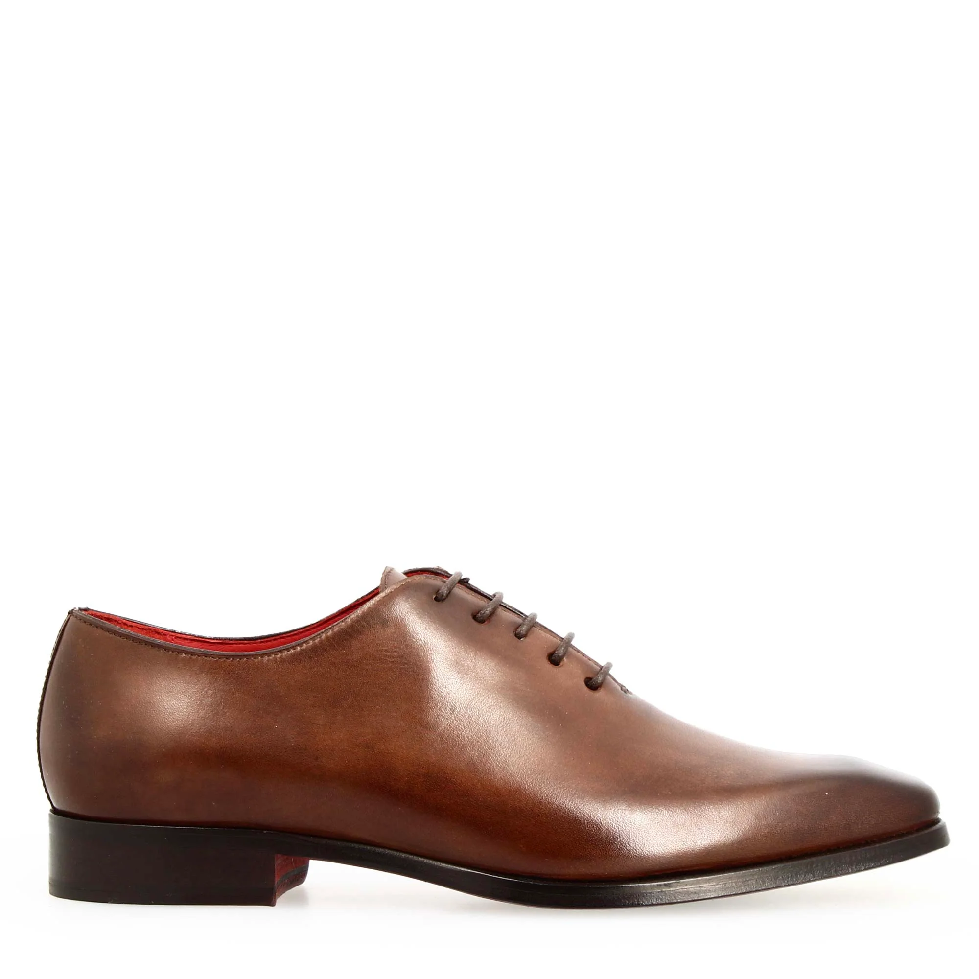 Scarpe wholecut da uomo artigianali punta squadrata in pelle delavè brandy - Image 3