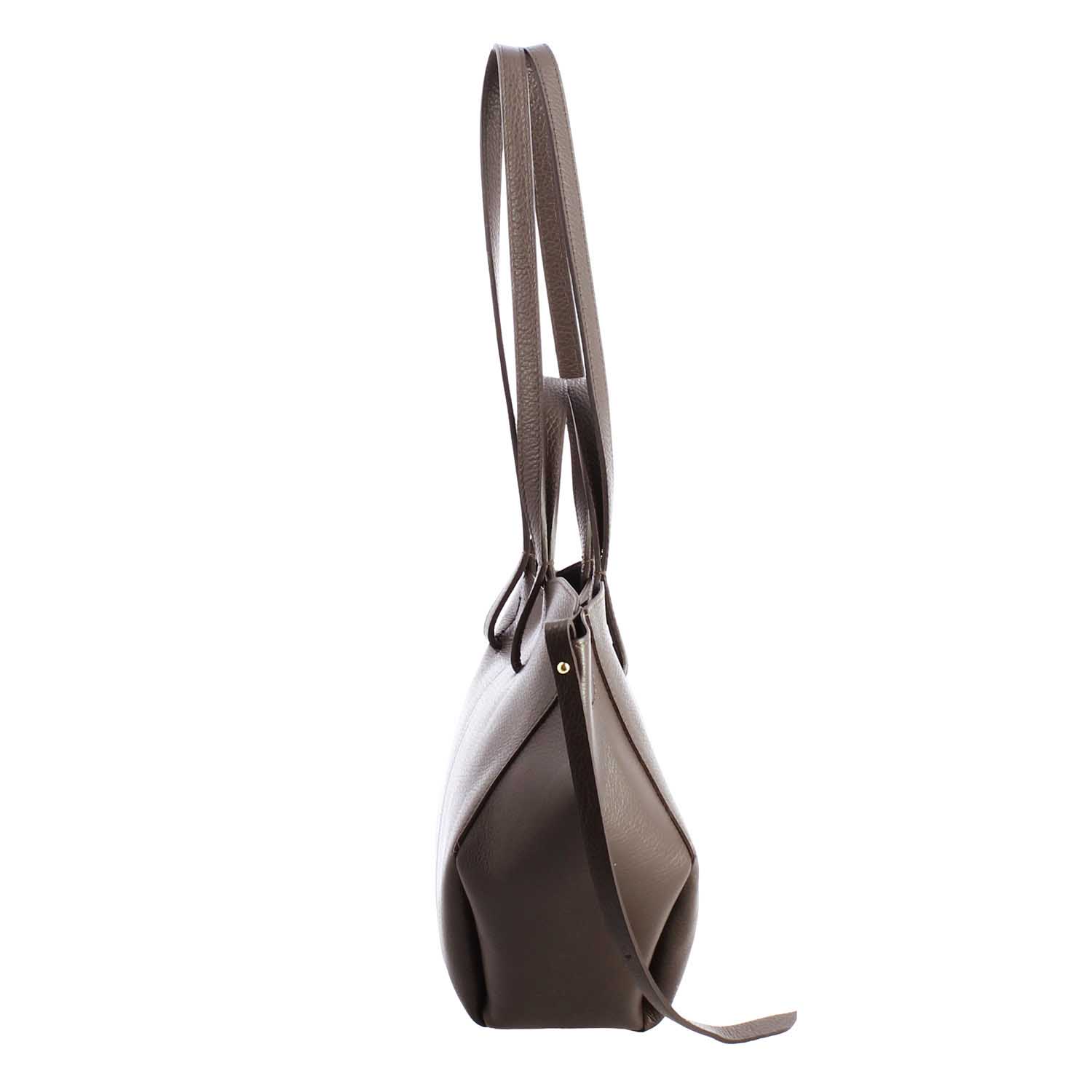 Shopper grande da donna in pelle marrone Majestic - Image 4