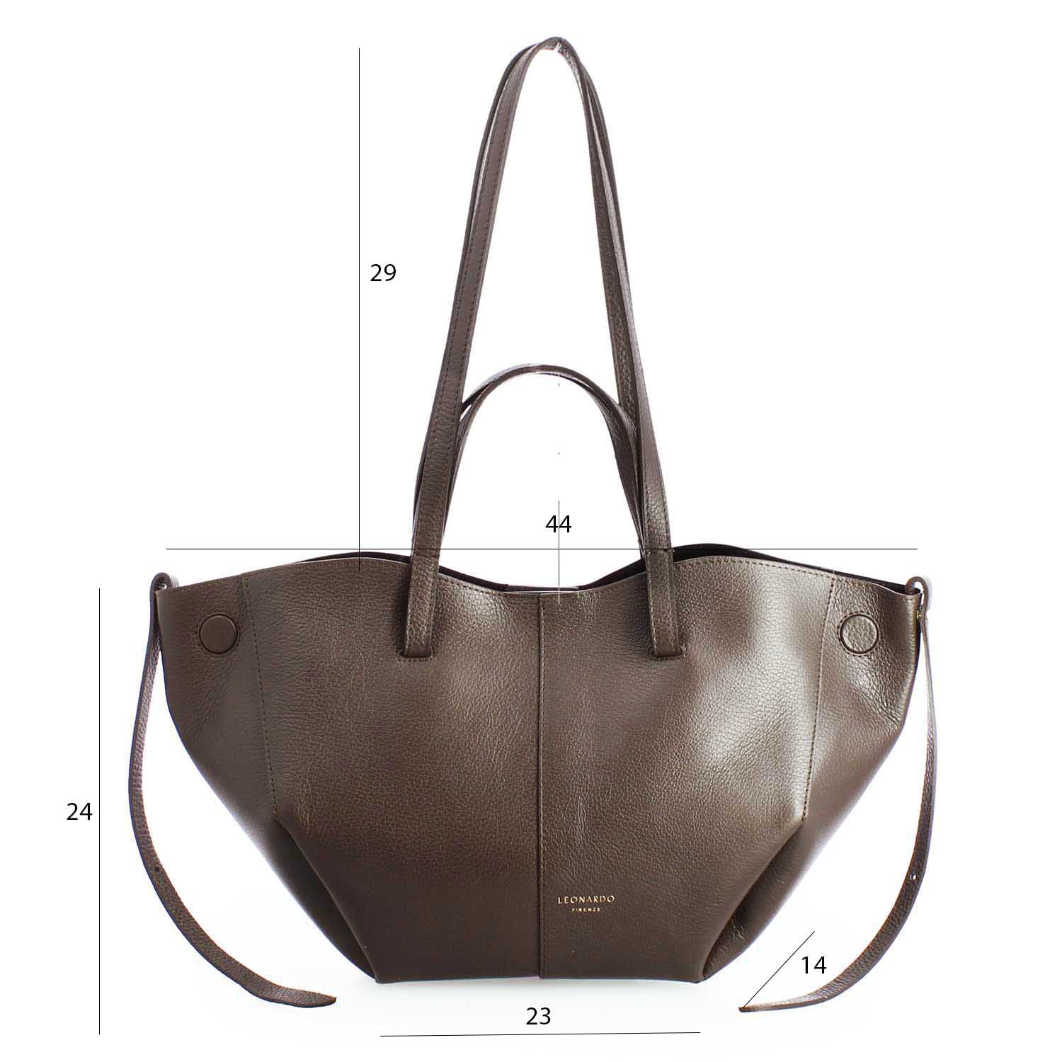 Shopper grande da donna in pelle marrone Majestic - Image 6