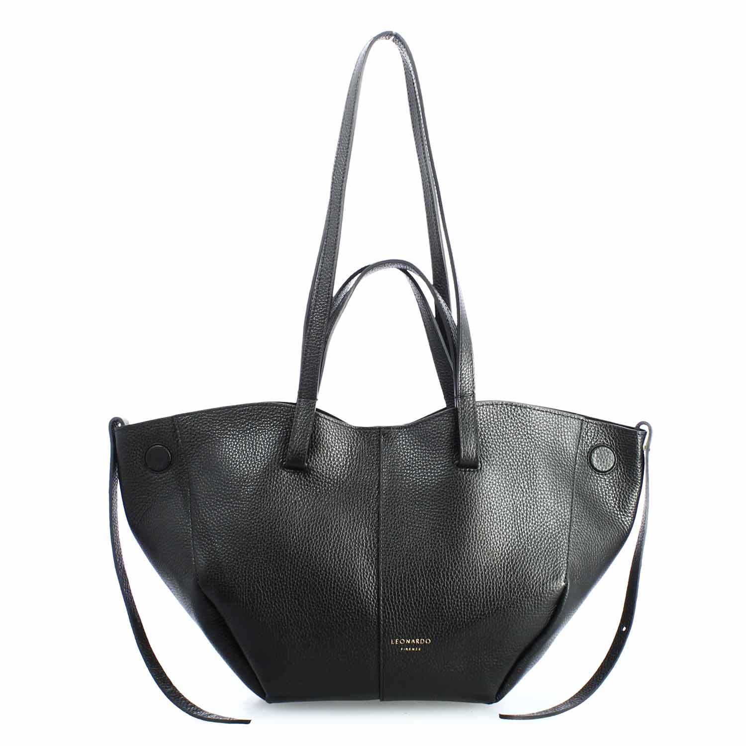 Shopper grande da donna in pelle nera Majestic