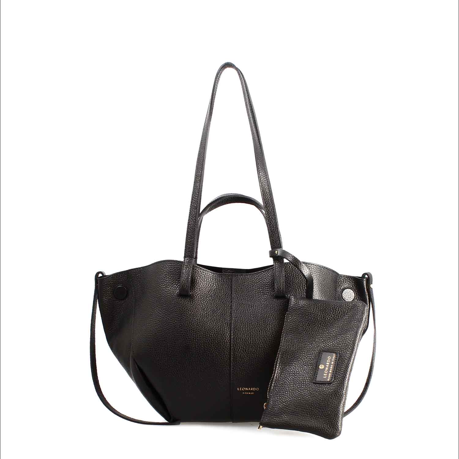 Shopper media da donna in pelle nera Majestic - Image 2