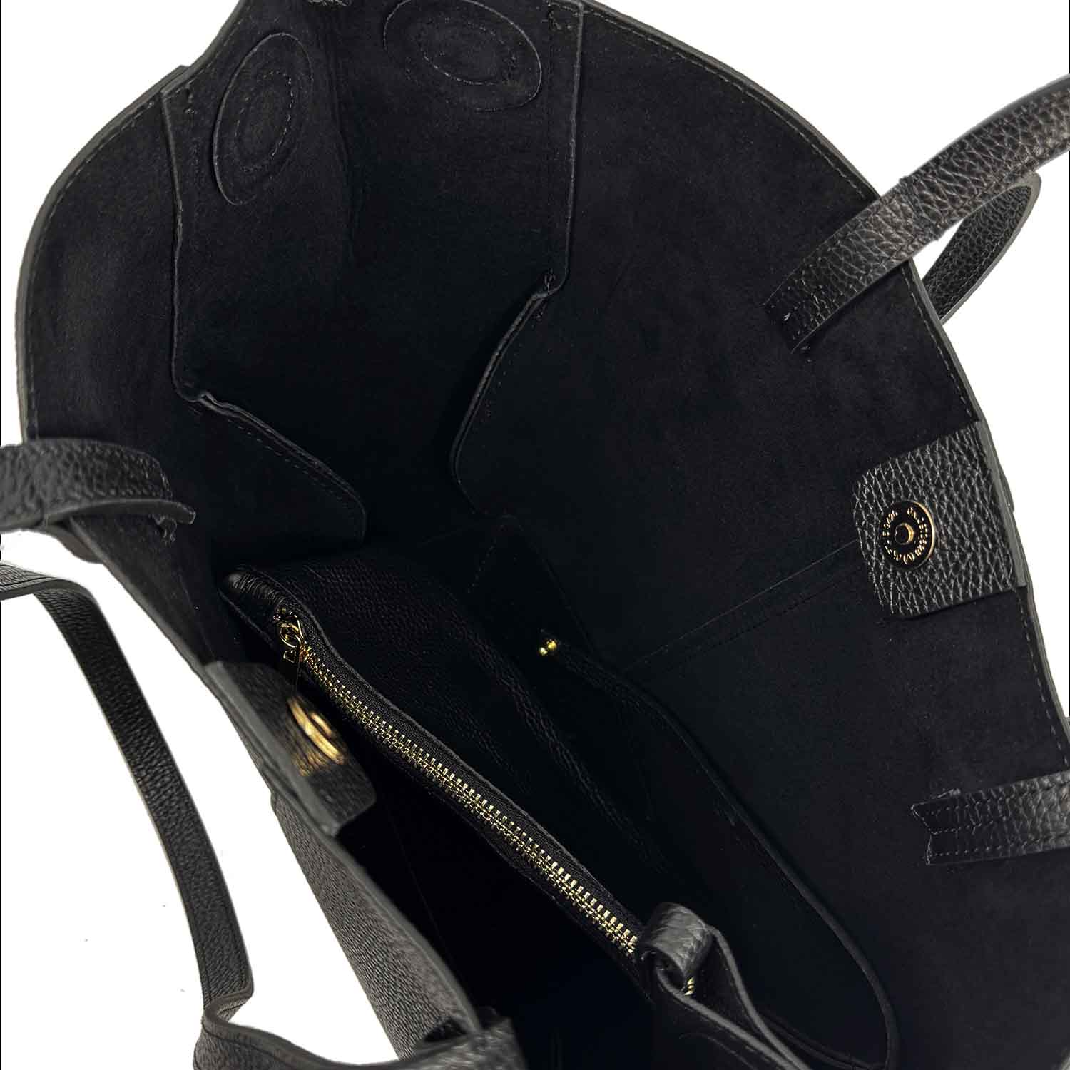 Shopper media da donna in pelle nera Majestic - Image 5