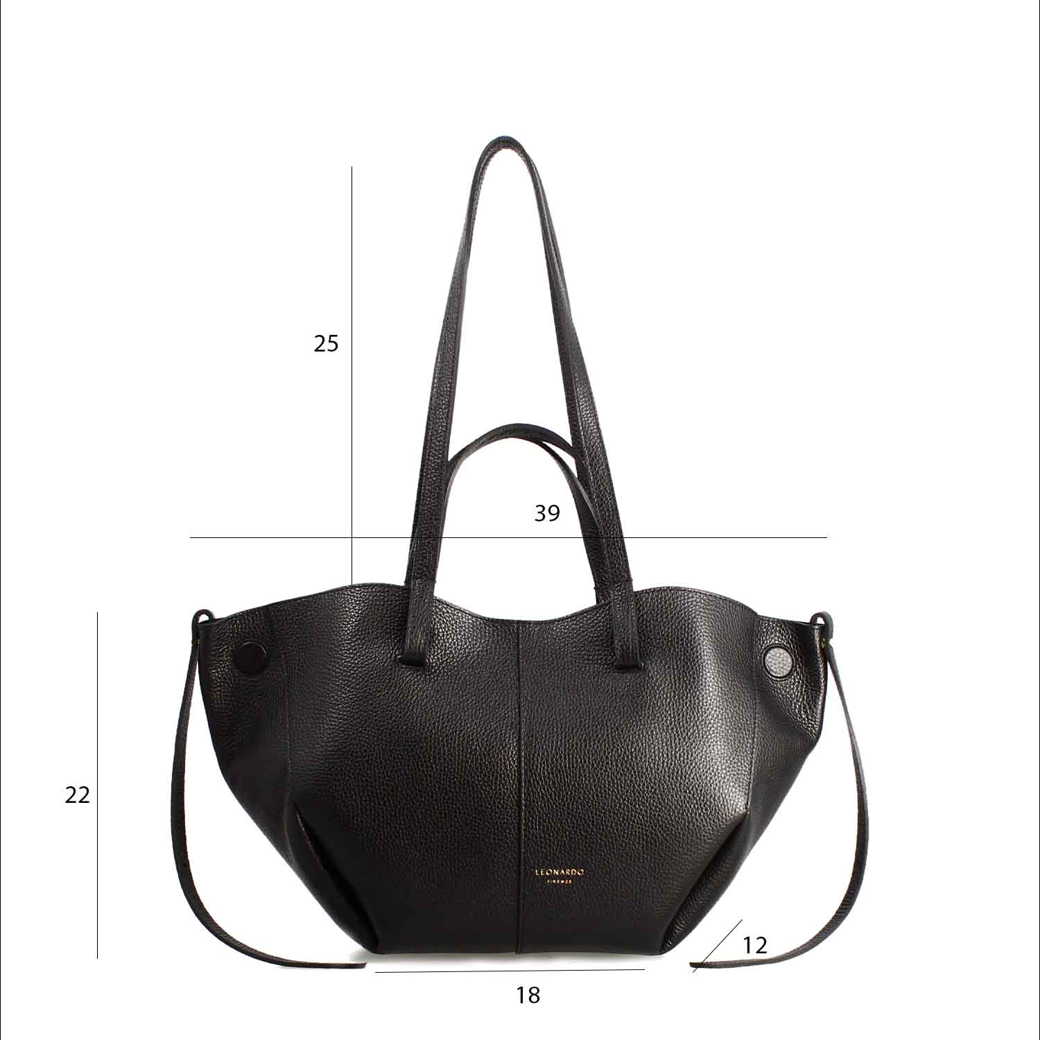 Shopper media da donna in pelle nera Majestic - Image 6