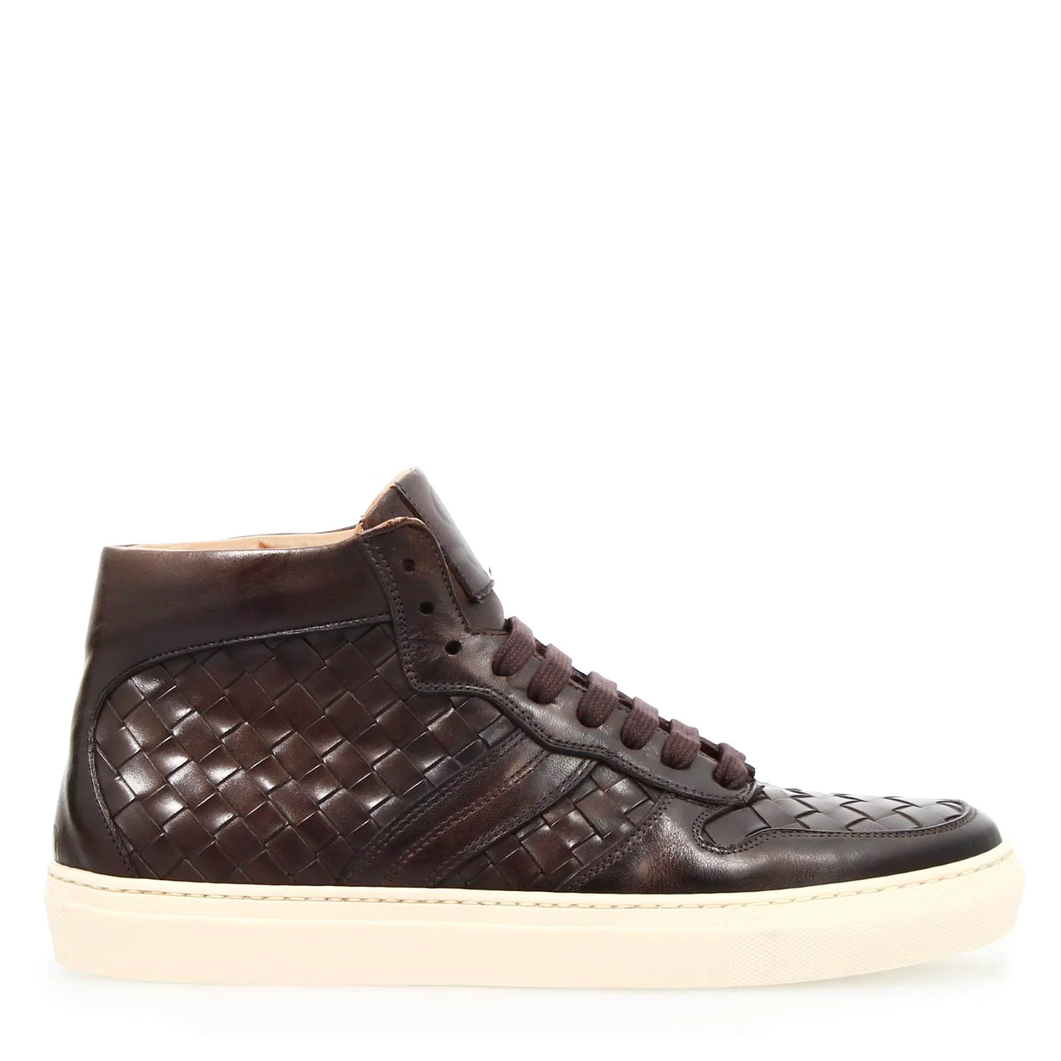 Sneaker alte Domizio da uomo in pelle marrone scuro - Image 4