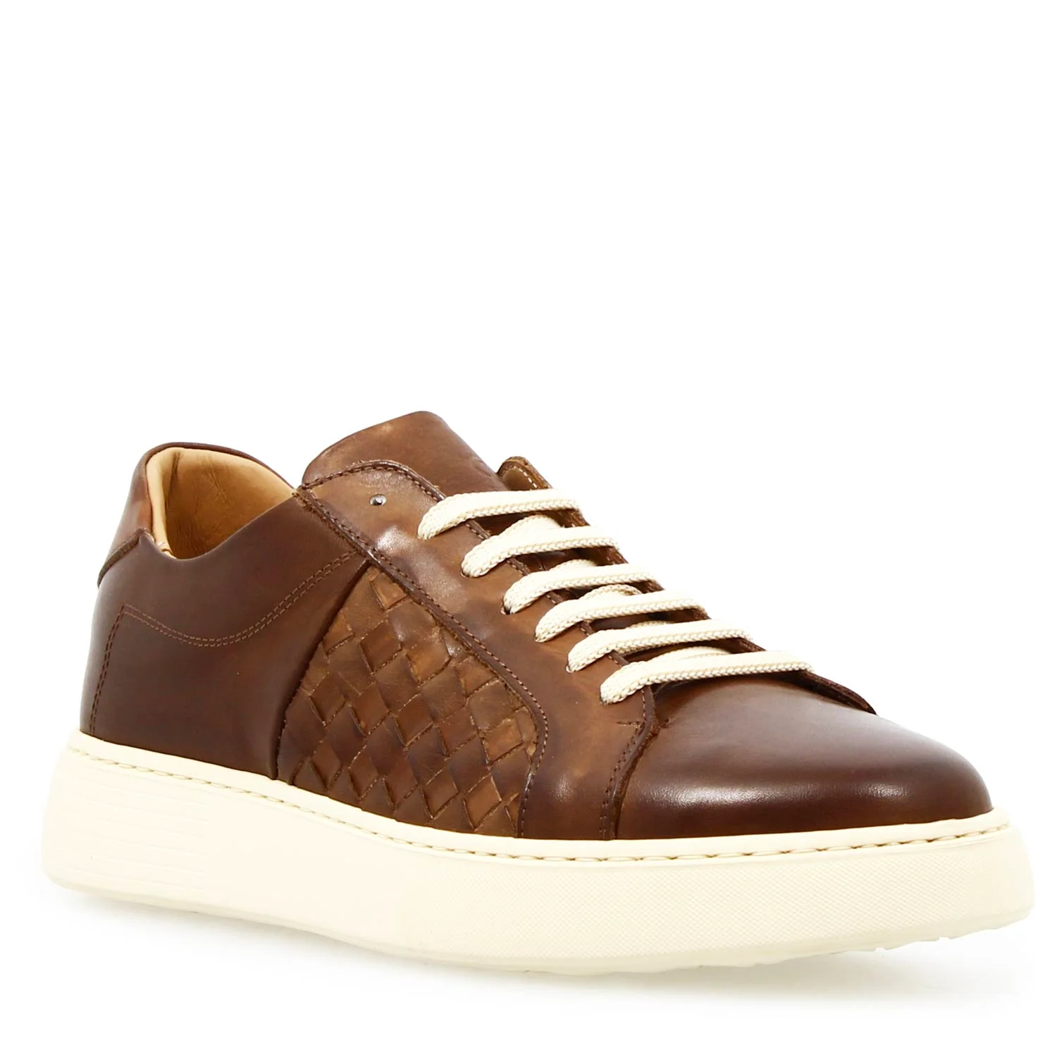 Sneaker artigianale Caronte da uomo in pelle marrone