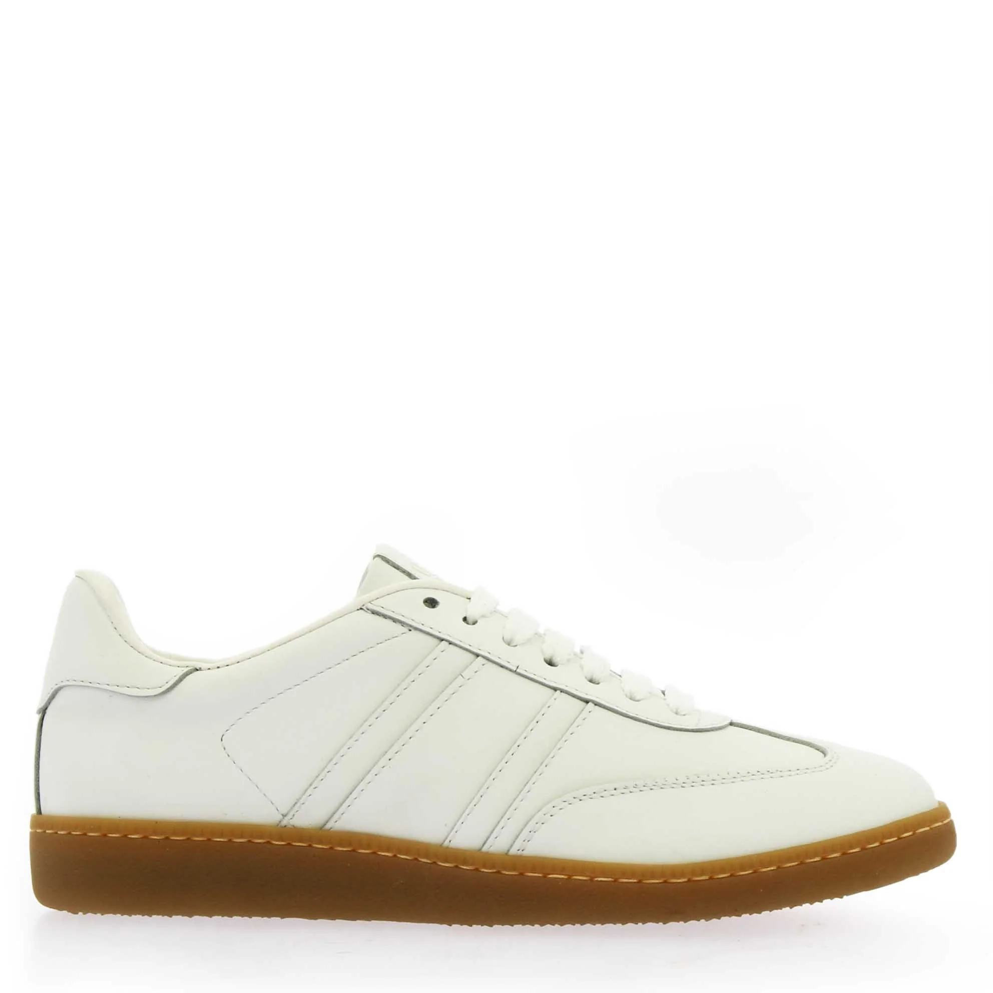 Sneaker artigianale da donna in pelle colore bianco - Image 3
