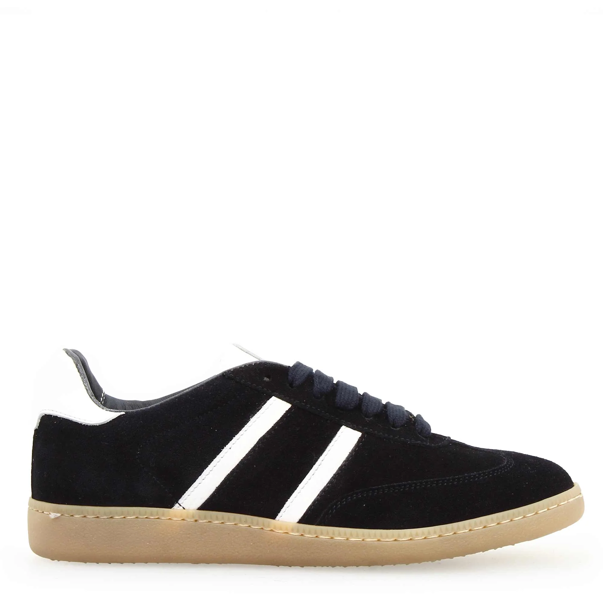 Sneaker artigianale da donna in pelle colore bianco e blu - Image 3