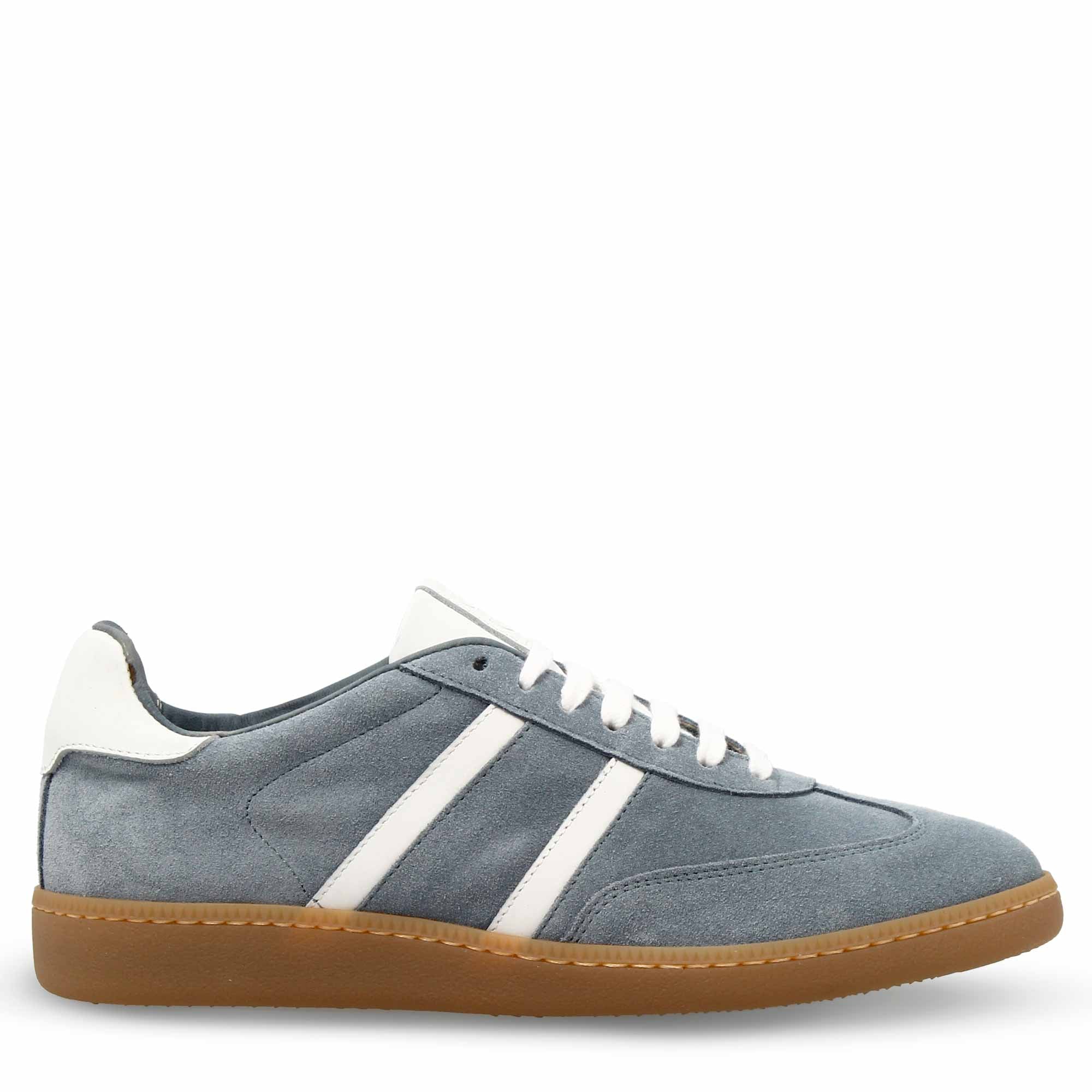 Sneaker artigianale da donna in pelle colore bianco e celeste - Image 3