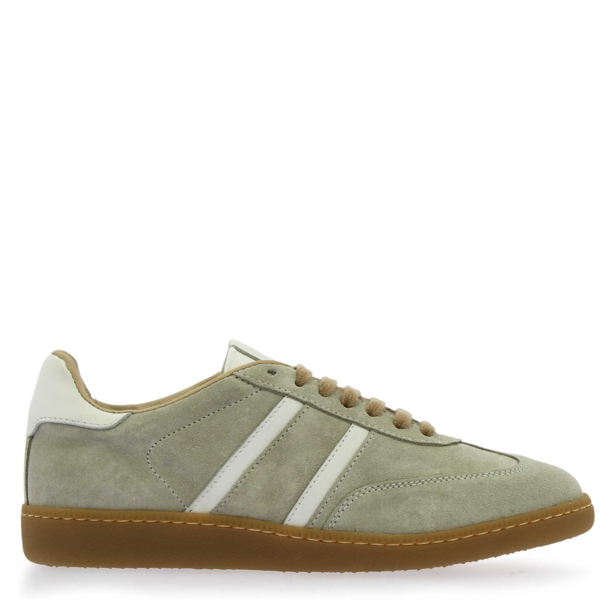 Sneaker artigianale da donna in pelle scamosciata grigia - Image 3