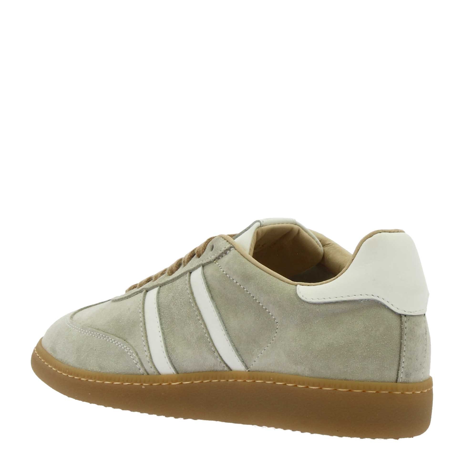 Sneaker artigianale da donna in pelle scamosciata grigia - Image 4