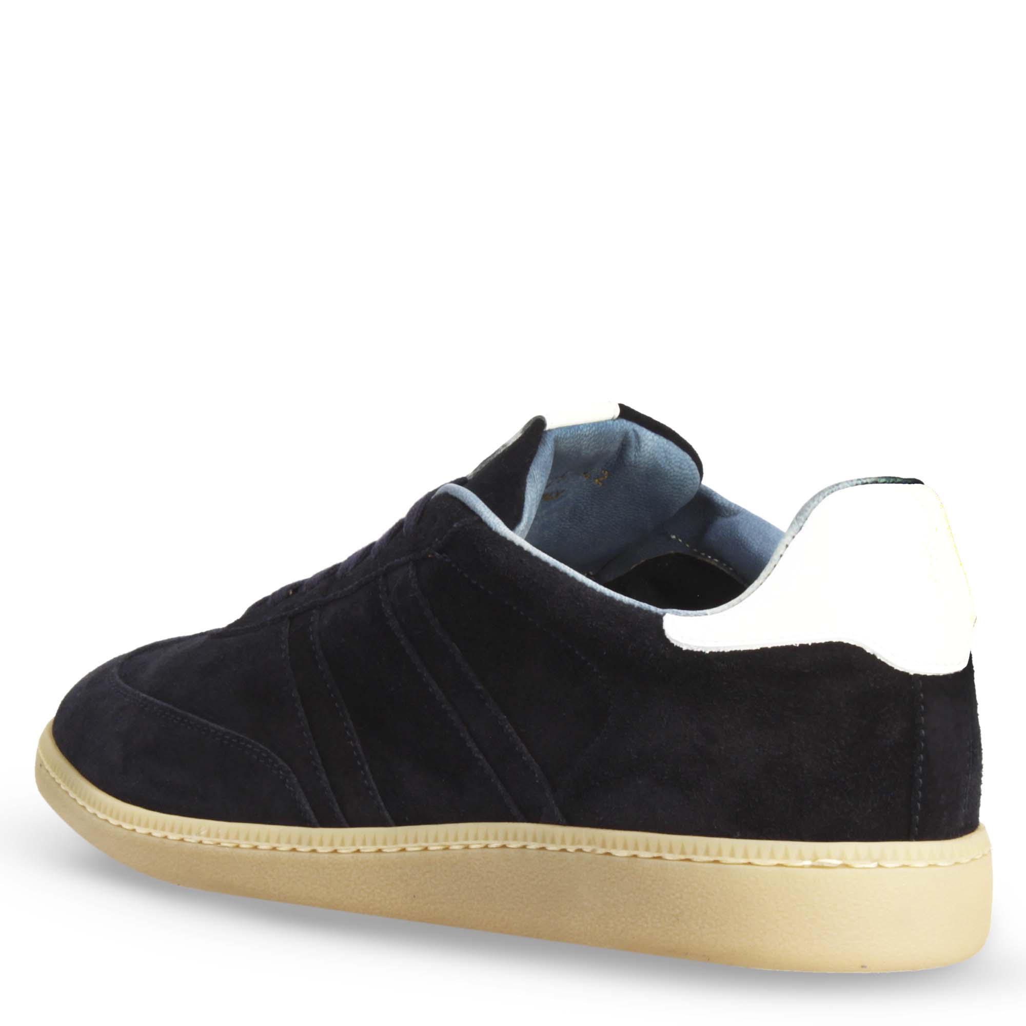 Sneaker artigianale da uomo in pelle scamosciata blu - Image 4