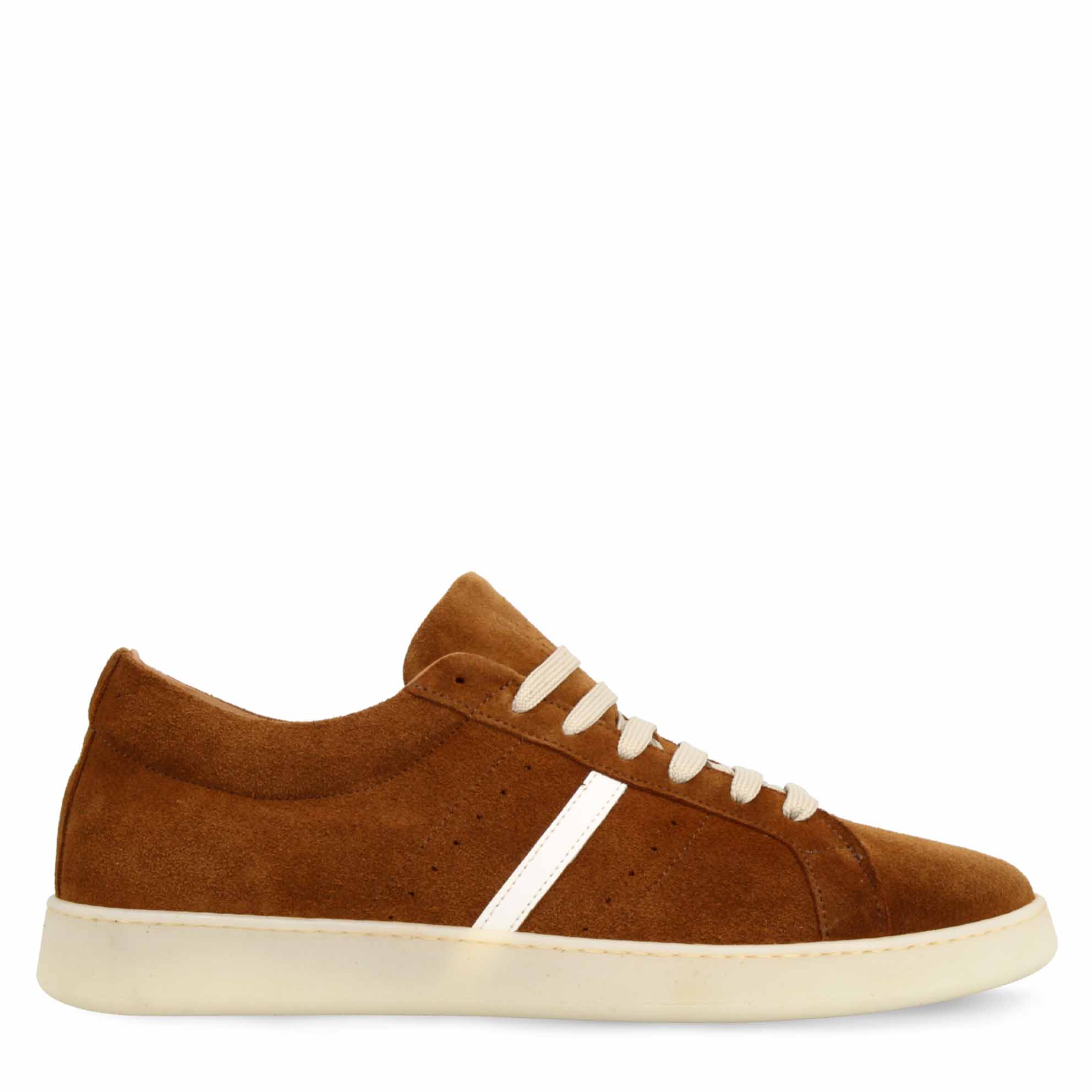 Sneaker artigianale da uomo in camoscio marrone - Image 3