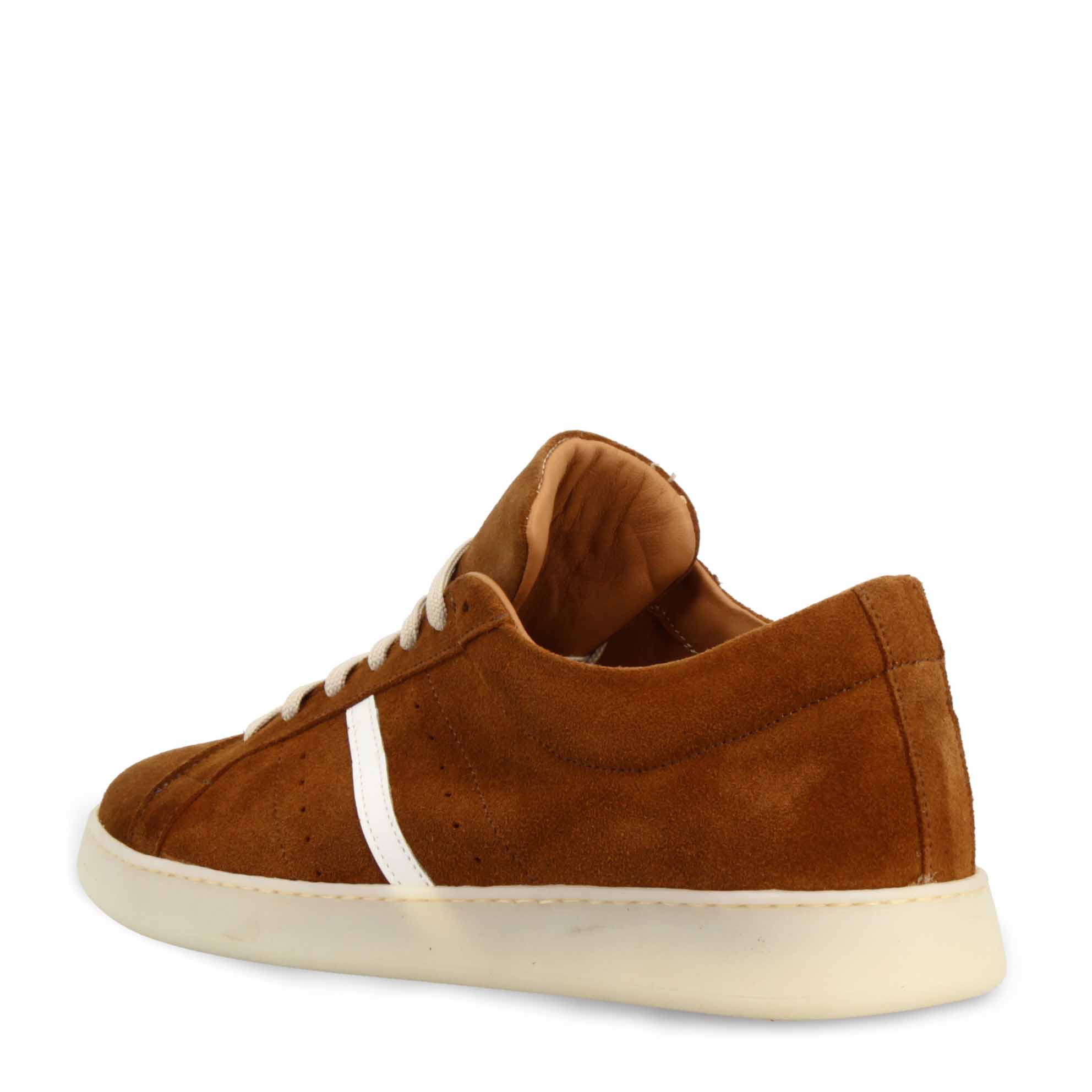 Sneaker artigianale da uomo in camoscio marrone - Image 4