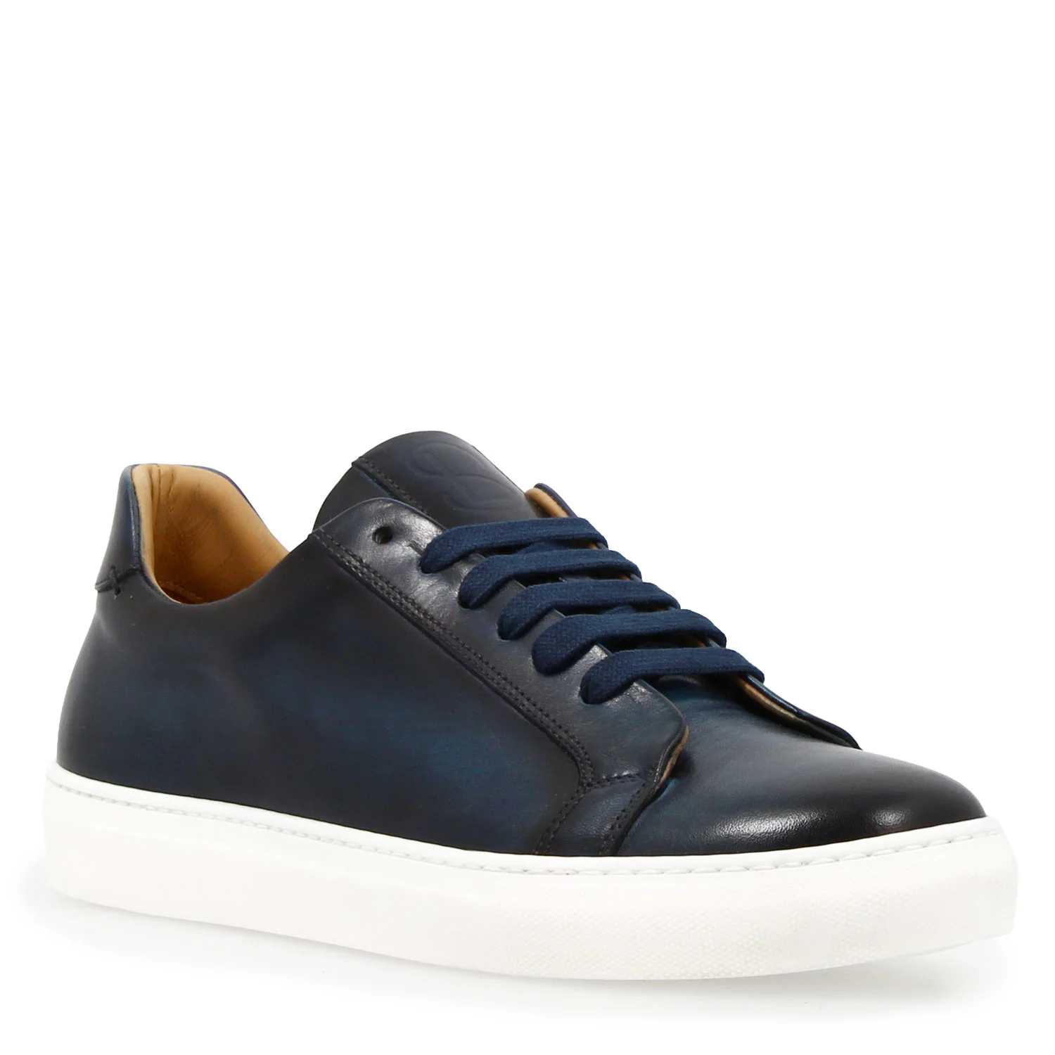 Sneaker artigianale Oreste da uomo in pelle blu