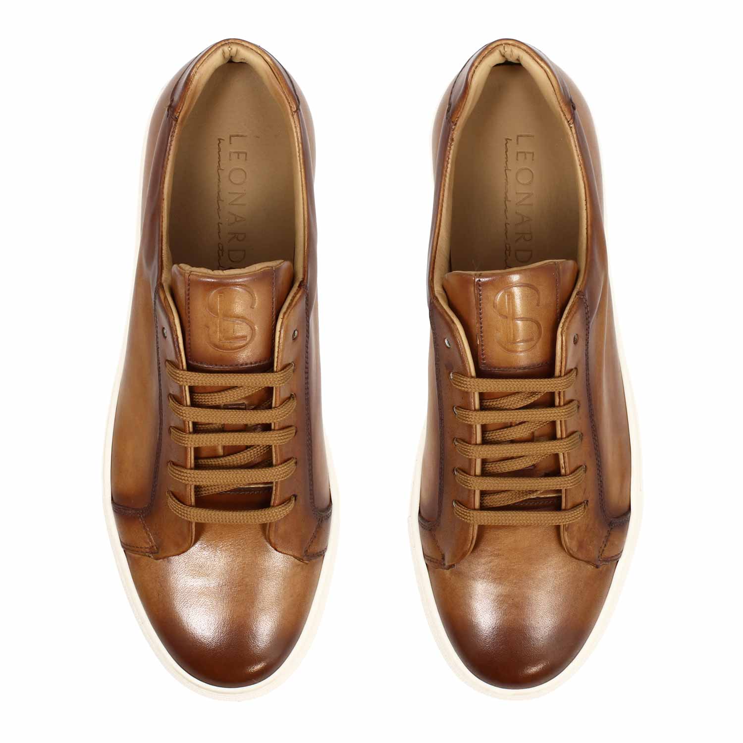 Sneaker artigianale Oreste da uomo in pelle marrone - Image 2
