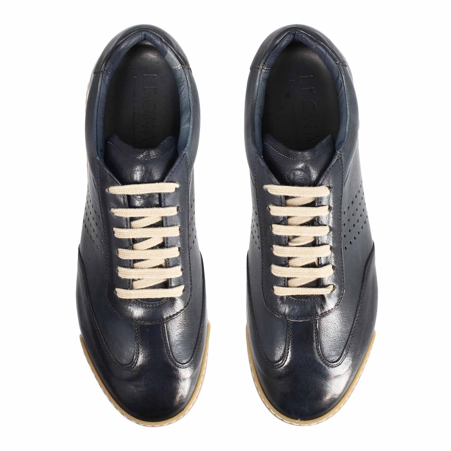 Sneaker Barberino blu da uomo in pelle - Image 2