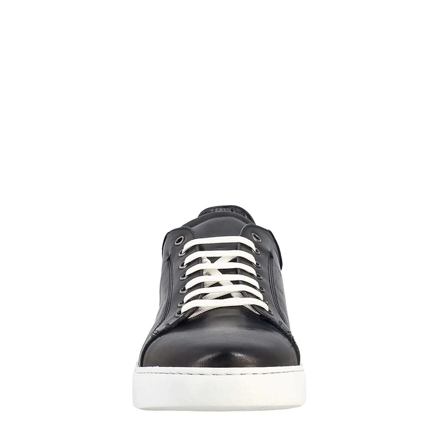 Sneaker blu elegante da uomo in pelle liscia - Image 3
