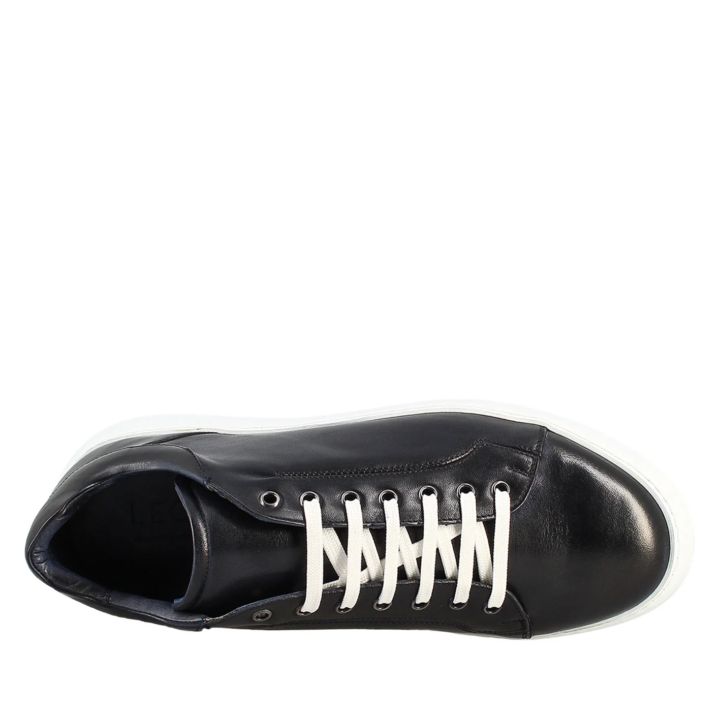 Sneaker blu elegante da uomo in pelle liscia - Image 5