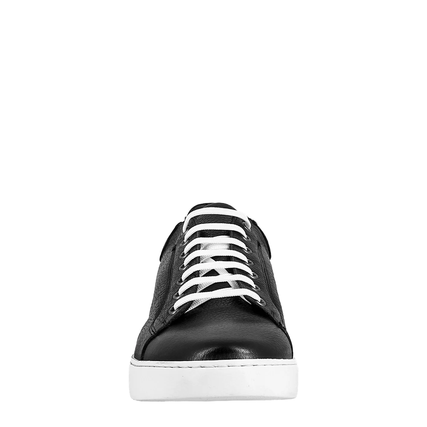 Sneaker colore nero elegante da uomo in pelle liscia - Image 3