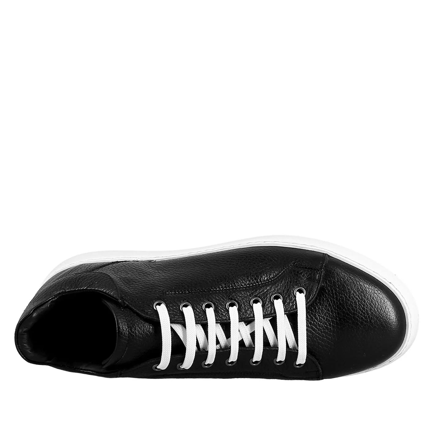 Sneaker colore nero elegante da uomo in pelle liscia - Image 5